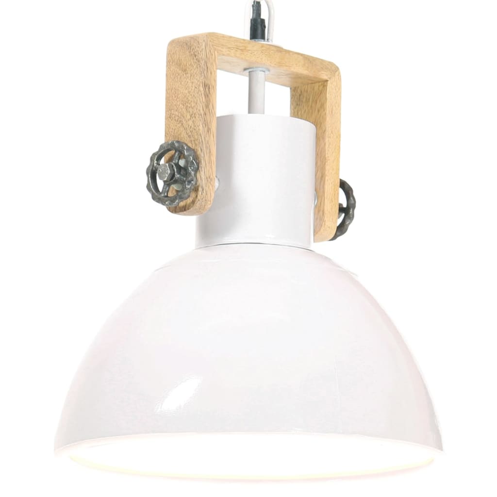 vidaXL Lámpara colgante industrial 25 W blanca redonda 30 cm E27
