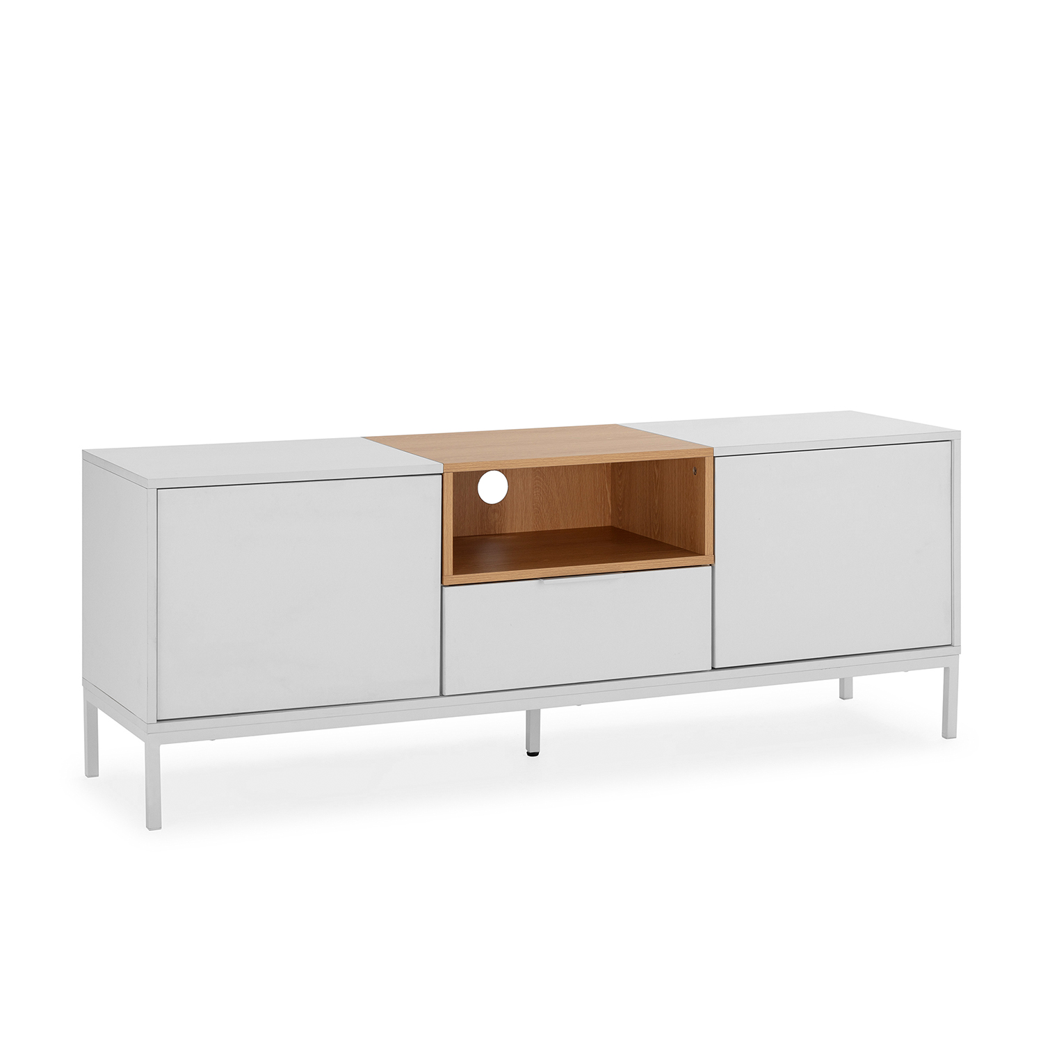 VS Venta-Stock Mueble Tv Nieve 2 puertas 1 cajón Blanco