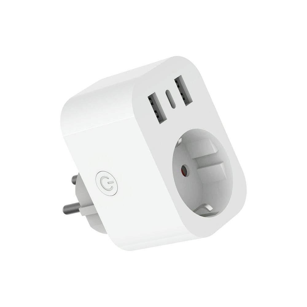 Enchufe SMART WIFI 2 USB + 1 Tipo C - 230V - Control por APP/Voz: Funciona con Alexa / Google Home - Controla tus aparatos eléctricos remotamente, convierte dispositivos conectados en inteligentes.