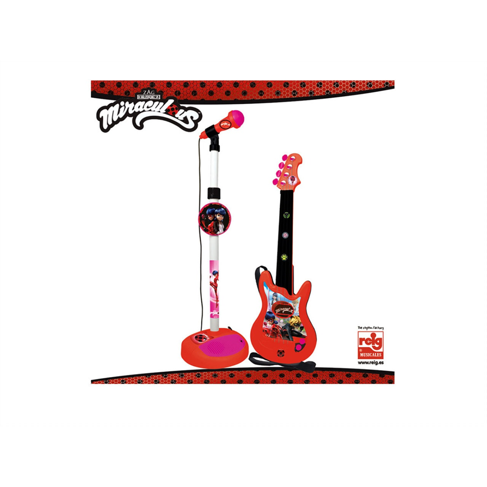 Micrófono Lady Bug De Pie Con Amplificador Y Guitarra (Reig 2675)