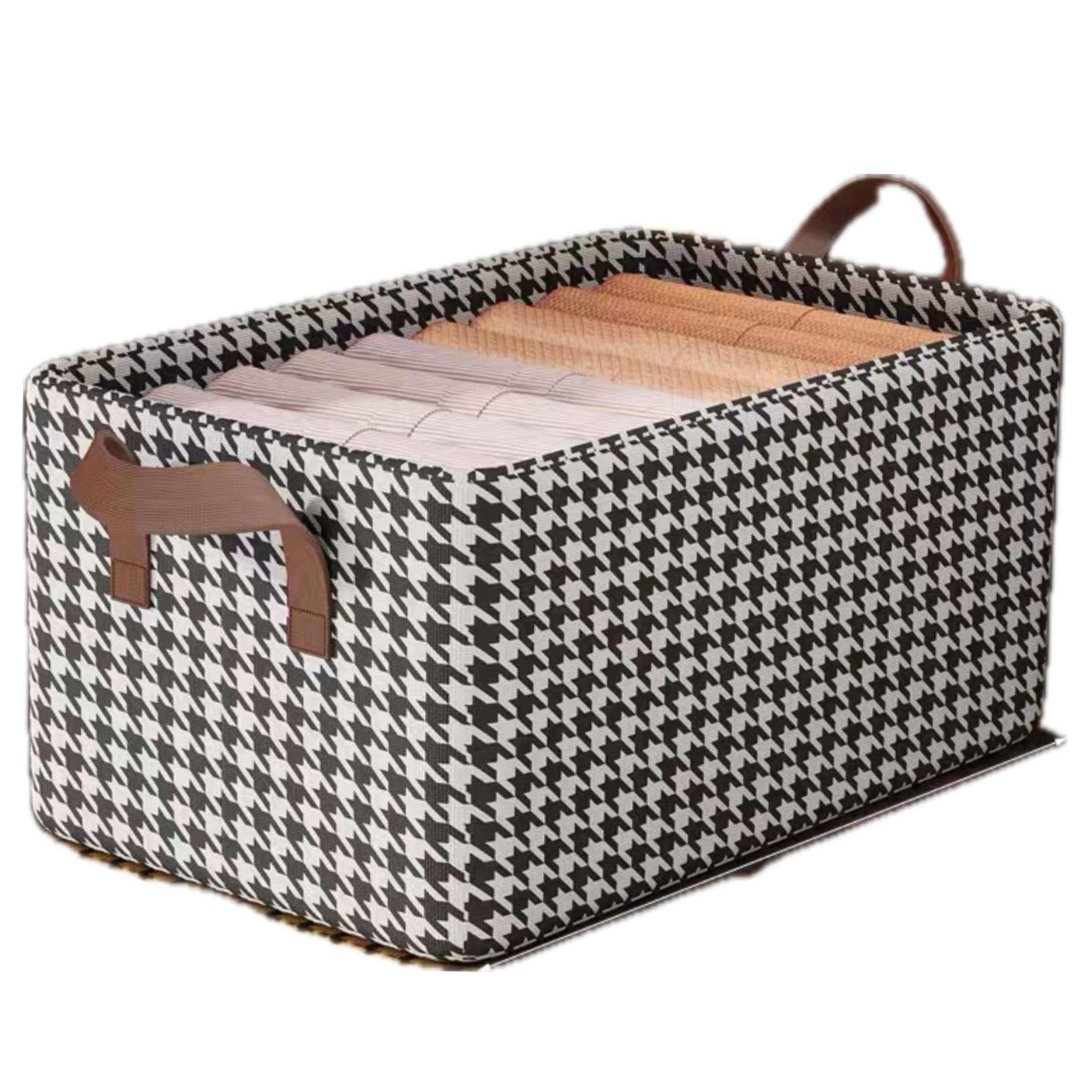 Organizador de armario,cajones,caja de almacenamiento MEJORADA para el hogar,cesta de tela con marco de acero,para ropa,pantalones,tamaño 47*28*20CM