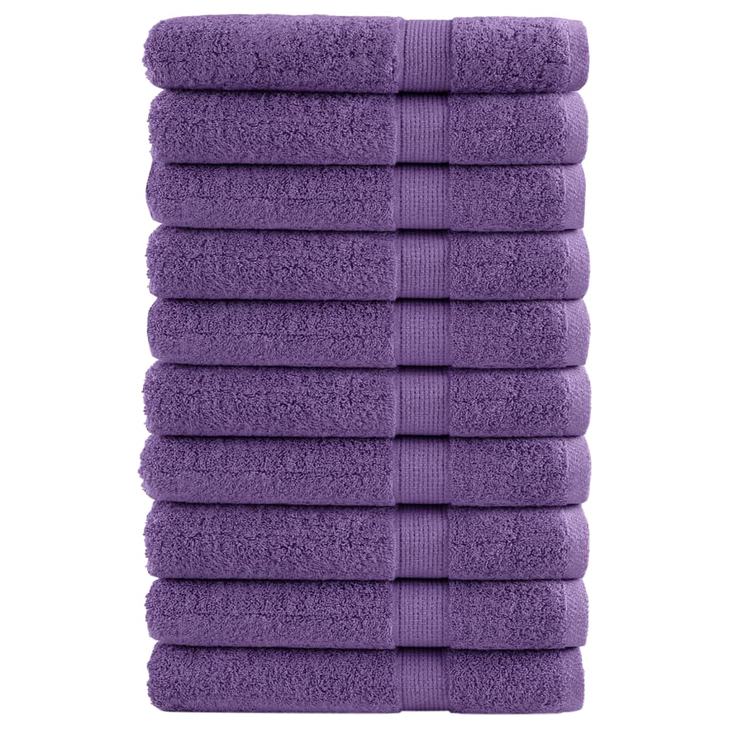 vidaXL Toallas de sauna 10 uds 100% algodón 80x200 cm 600 gsm Color Morado,  orange,  Negro y mas