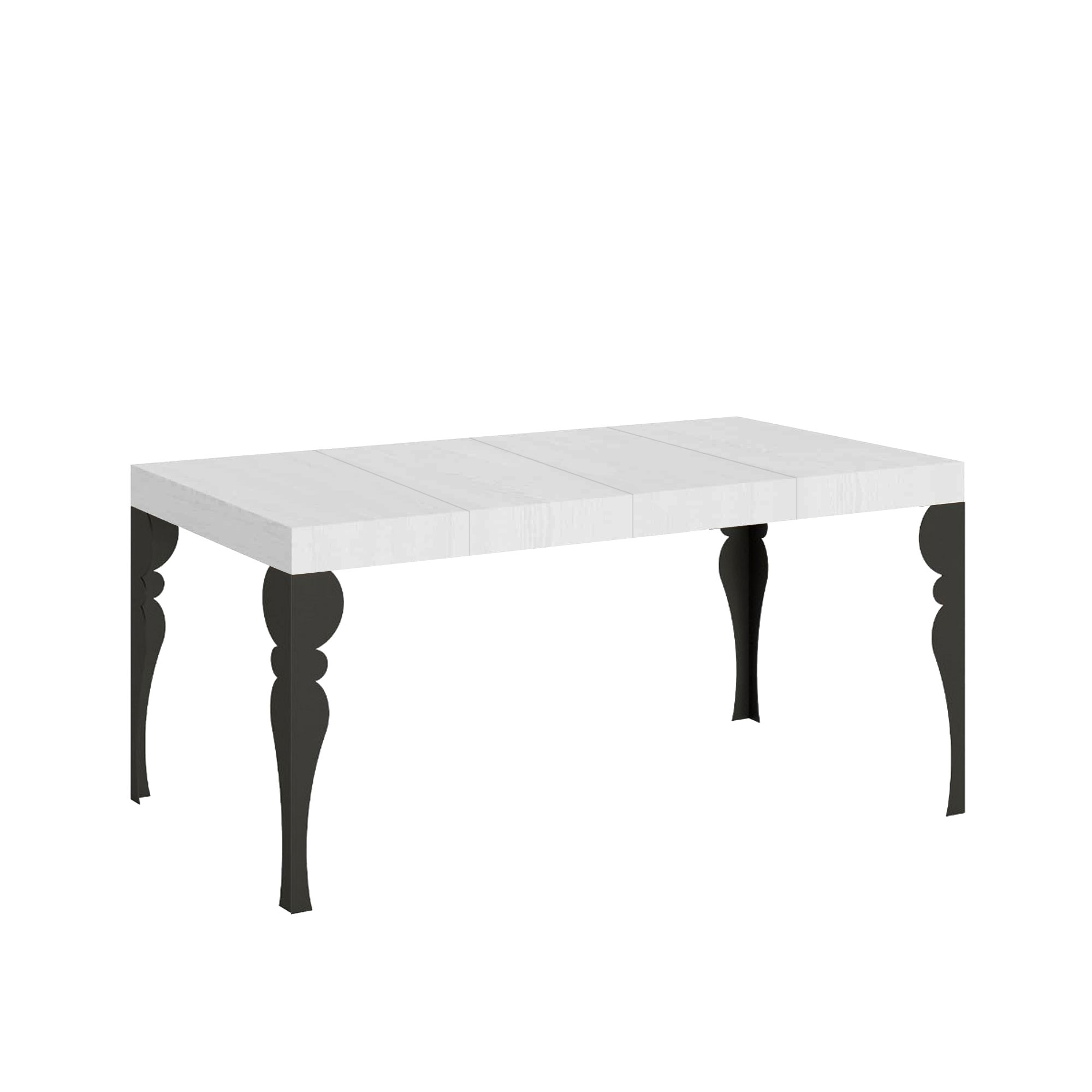 Mesa extensible 90x130/234 cm Paxon Premium Blanco Fresno Estructura Antracita - Itamoby