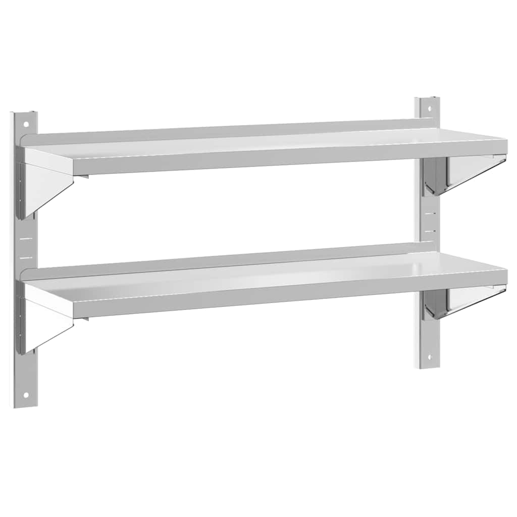 vidaXL Estante de pared acero inoxidable plateado 100x30x60 cm