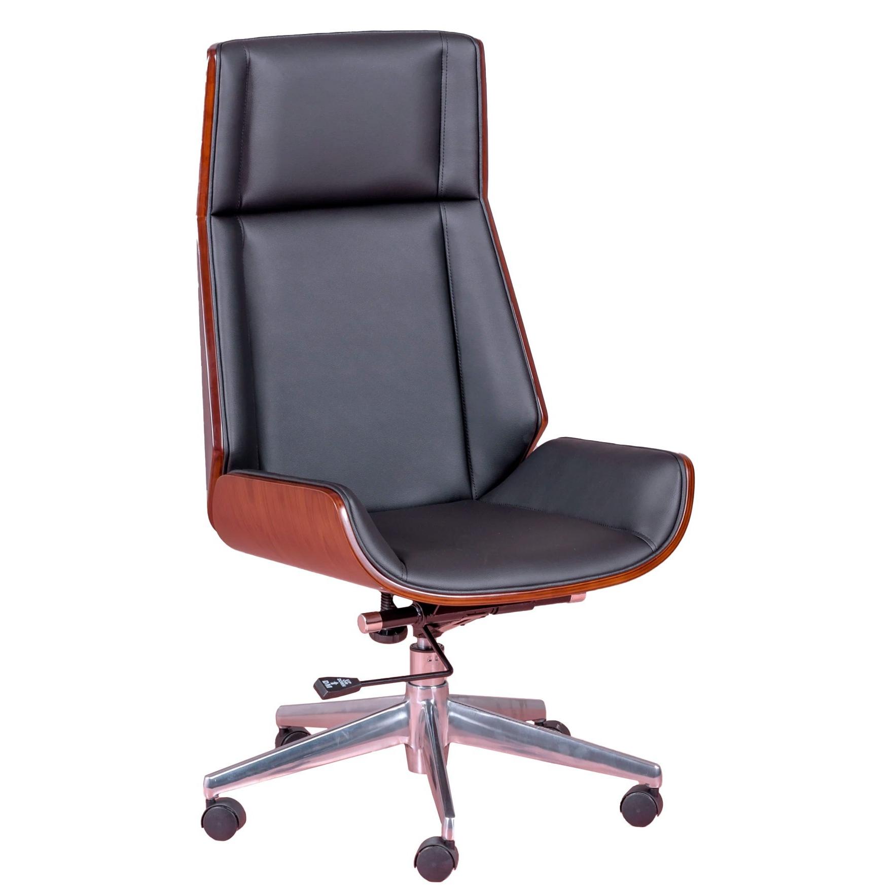 Nest Dream - Silla de oficina en madera de nogal y tapizada en polipiel - Nordic S
