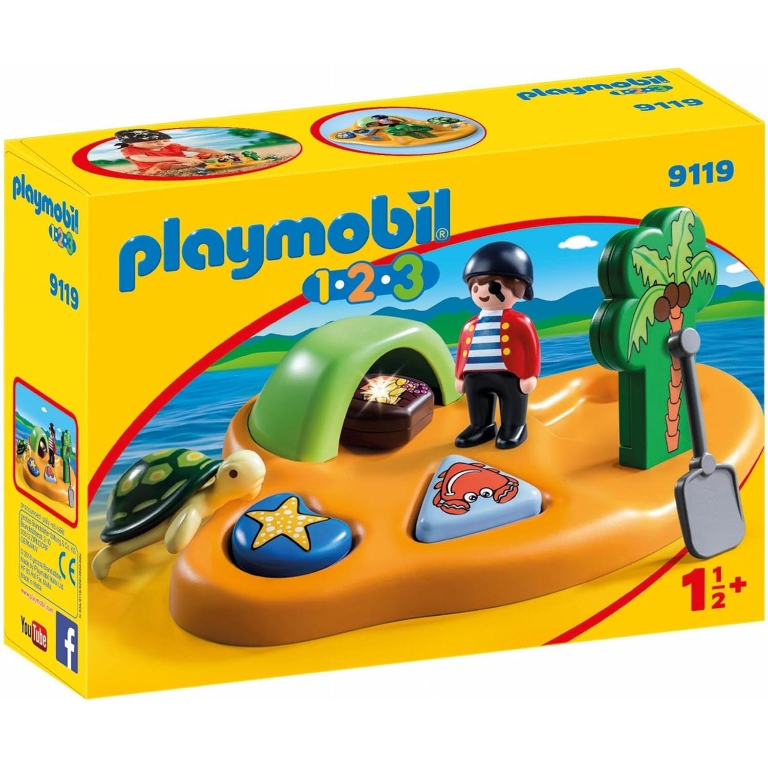 1.2.3 Isla Pirata  con puzzle encaje de formas - Playmobil 9119