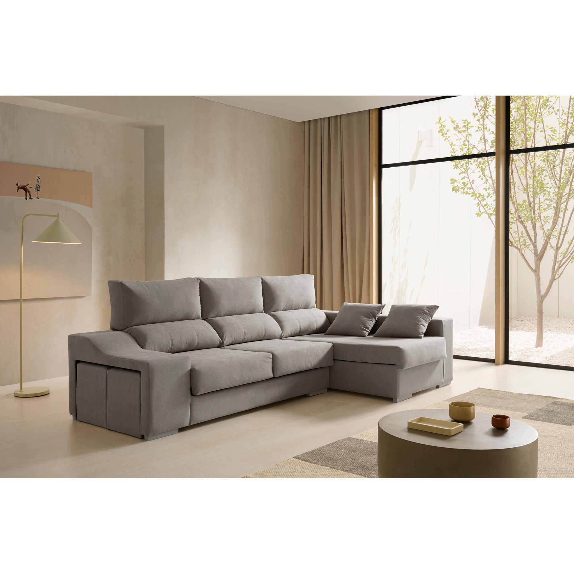 Sofa Chaiselongue con pufs y arcón Amatista Plus