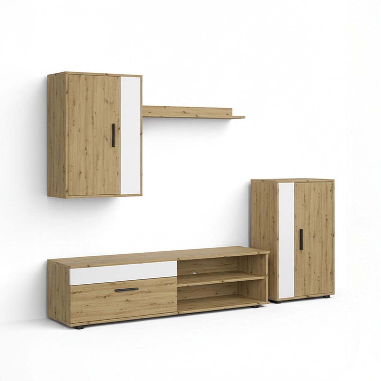 duehome - Salón modular con mueble TV 140 cm Lunet