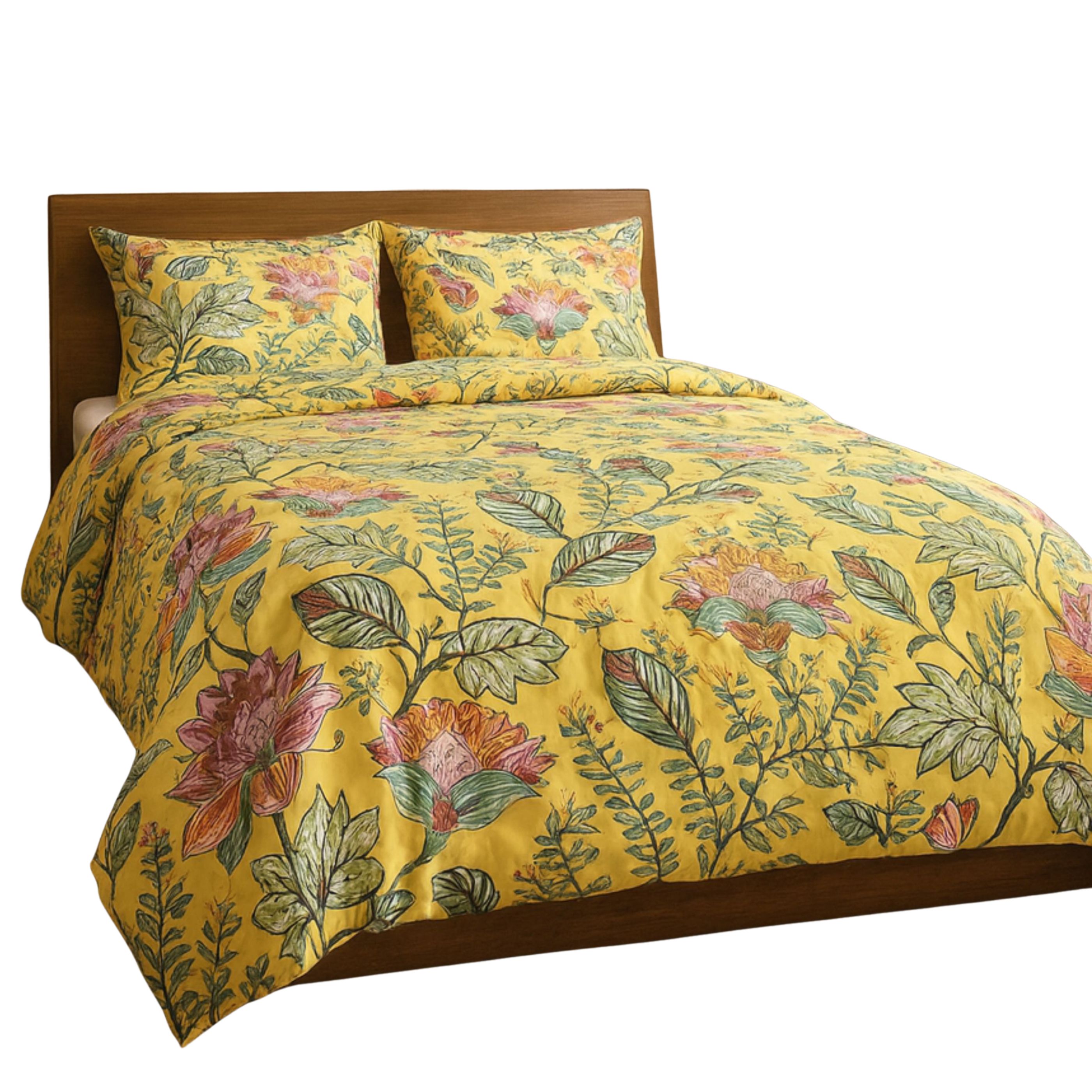 Funda Nórdica Alo Home Estampado tipo Paisley Multicolor Mostaza 2/3 Piezas – Algodón 100% – Cama 90/135/150cm