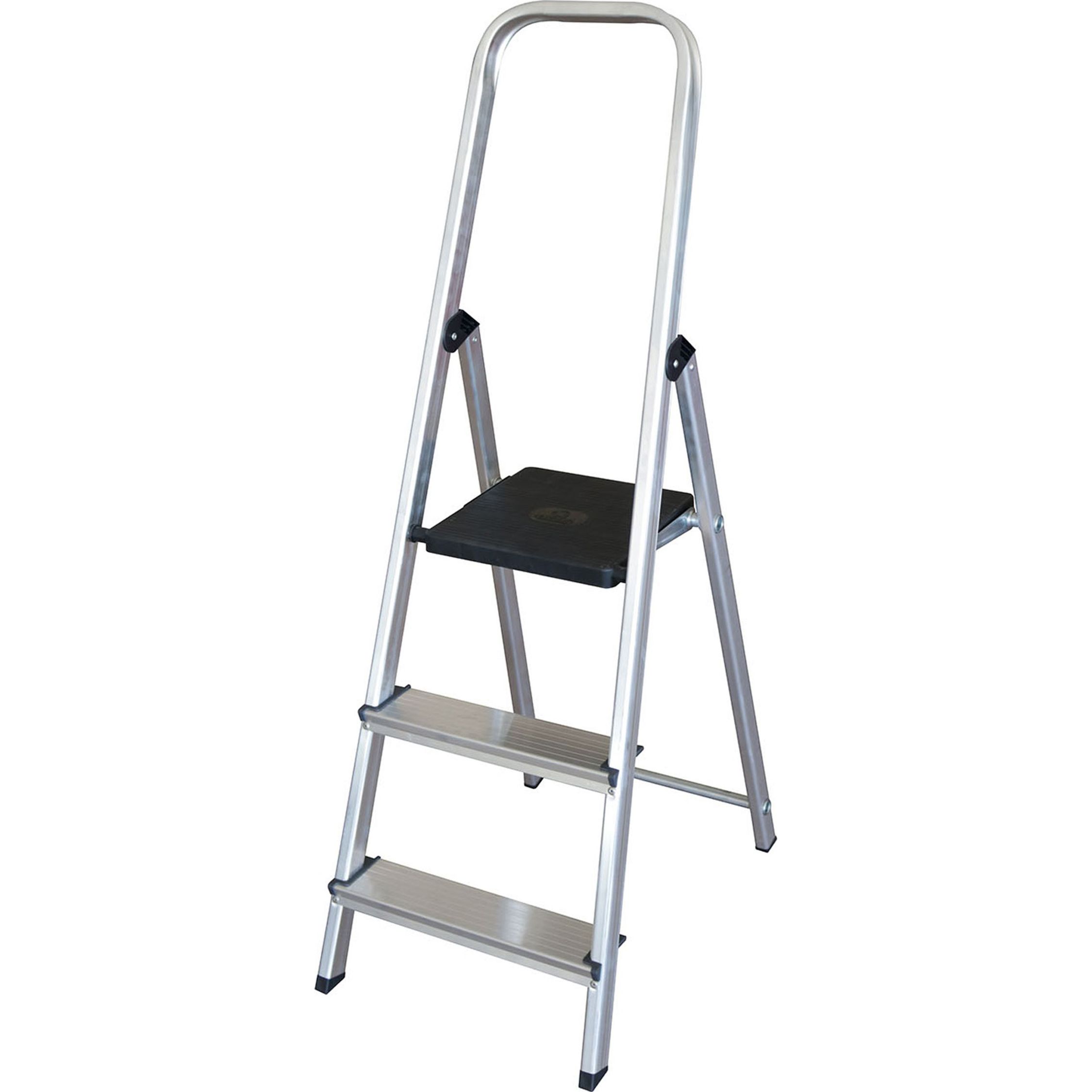 Inde - Escalera 3 peldaños 129x40.5x12cm - Resistente y Duradera - Plegable - Versátil - Segura