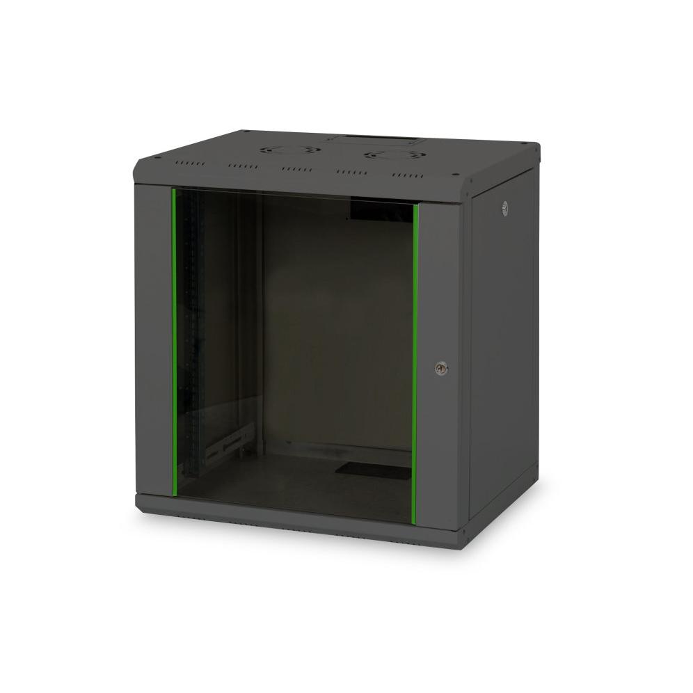 Digitus DN-19 12-U-SW Bastidor de pared 12U 100kg Negro estante - Estantería (100 kg, Bastidor de pared, 12U, Negro, 48,3 cm (19"), IP20)