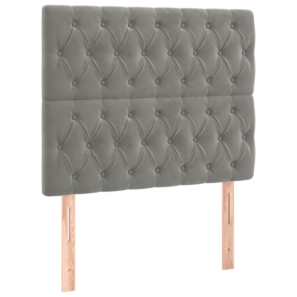 vidaXL Cabecero con luces LED terciopelo gris claro 90x7x118/128 cm