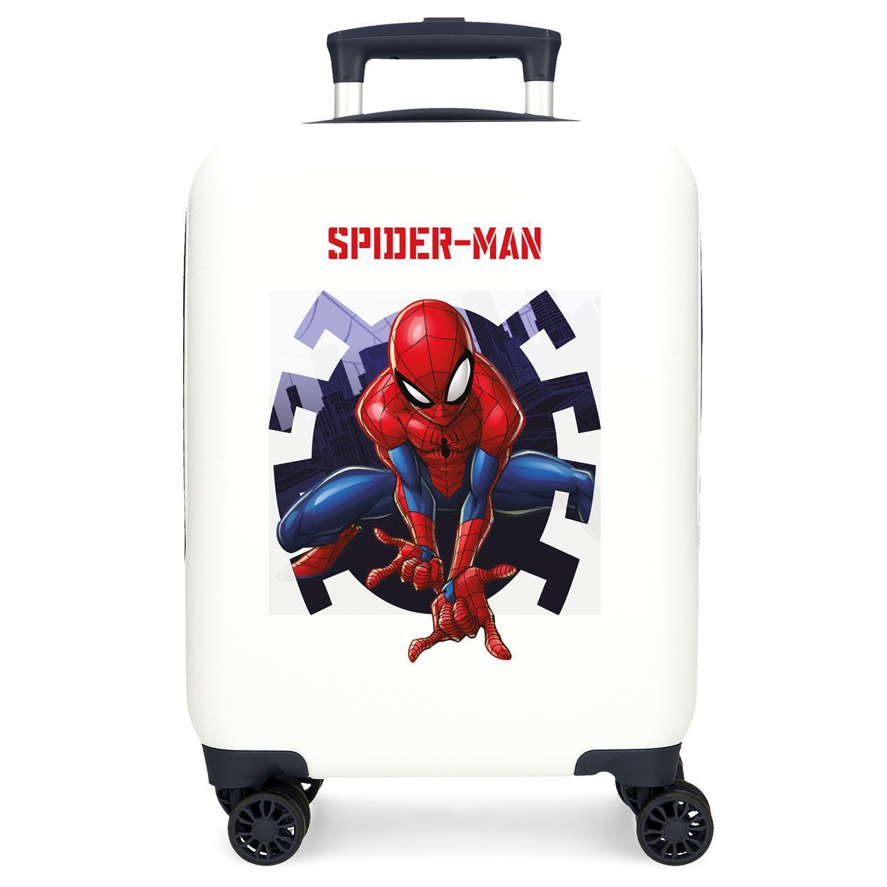 Maleta de cabina Spiderman attack blanco 33x50x20 cm