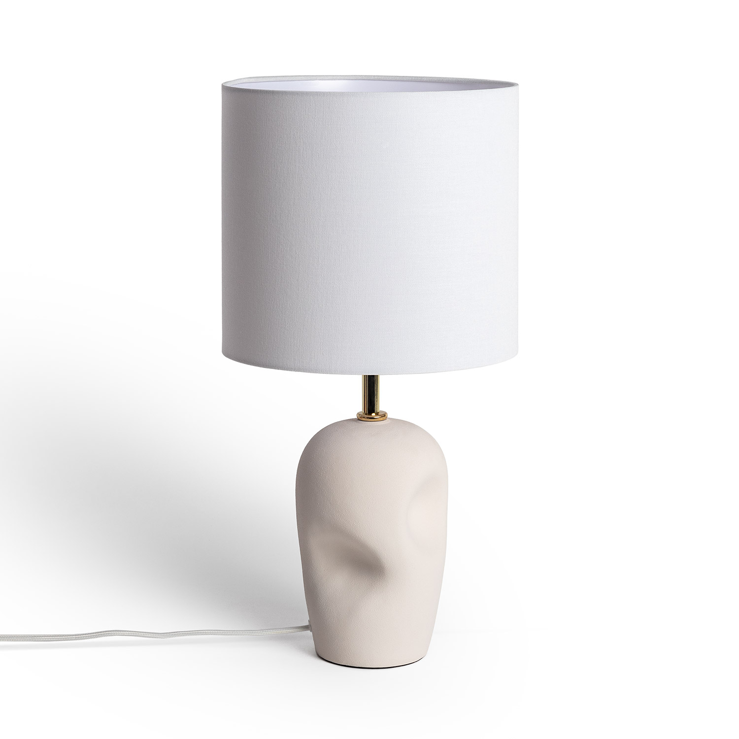 Ledkia Lámpara de Mesa Cerámica Barta Blanco