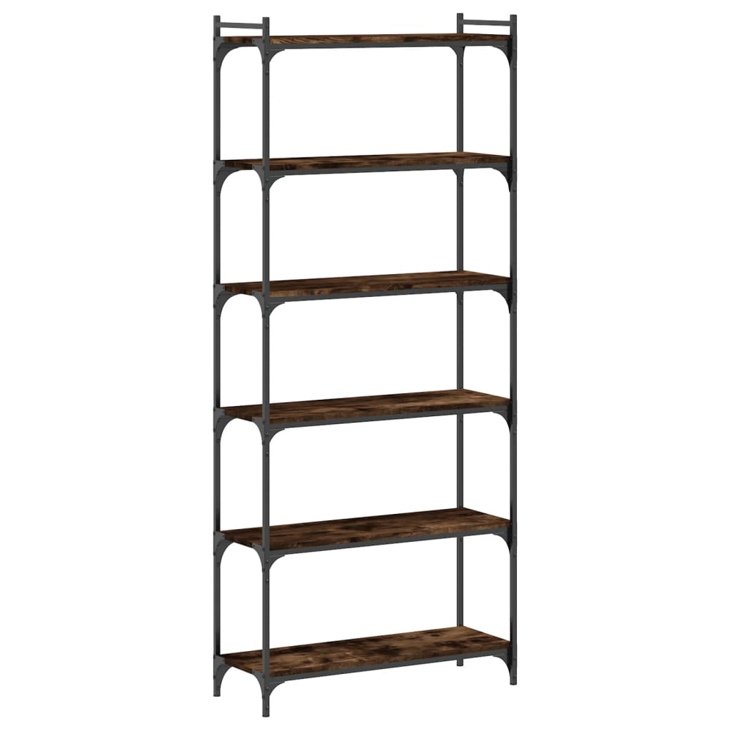 Librería Vidaxl 6 Estantes Madera Ingeniería 80x30x188cm Negro