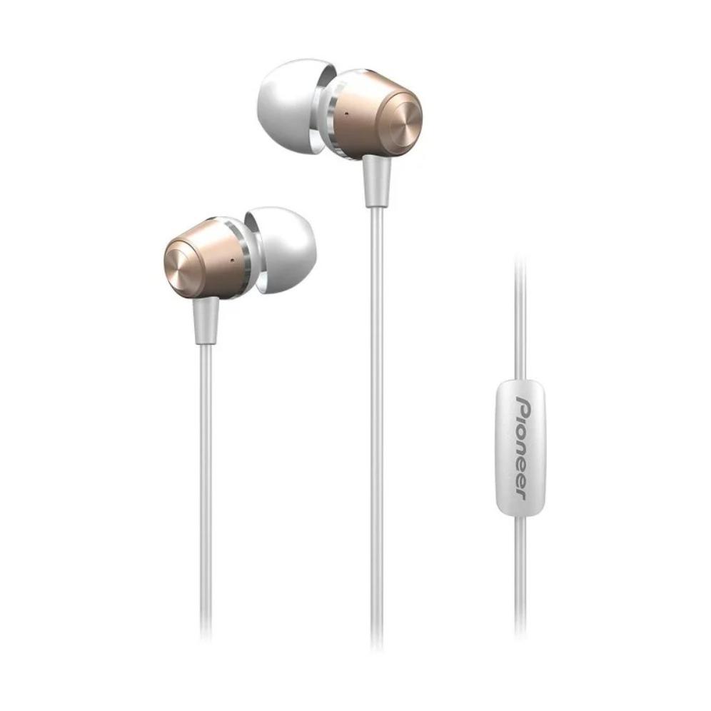 PIONEER SE-QL2T Auriculares intraaurales Color blanco y oro, Ligeros, con micrófono/Manos Libres
