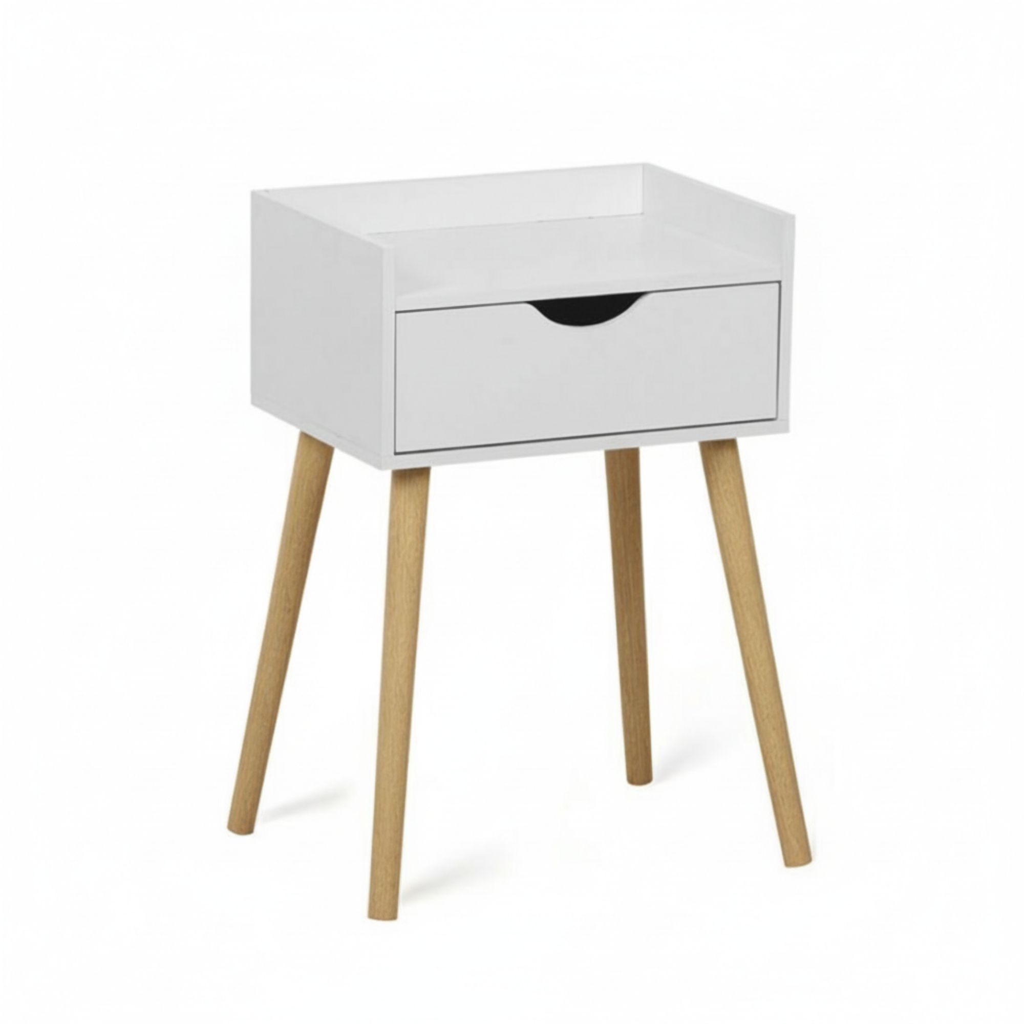 MOBLEKIT | Mesitas de Noche de Madera y Metal, Diseño Nórdico o Industrial con Opciones de Cajón, Puerta o Estantes, Muebles Compactos para Dormitorio