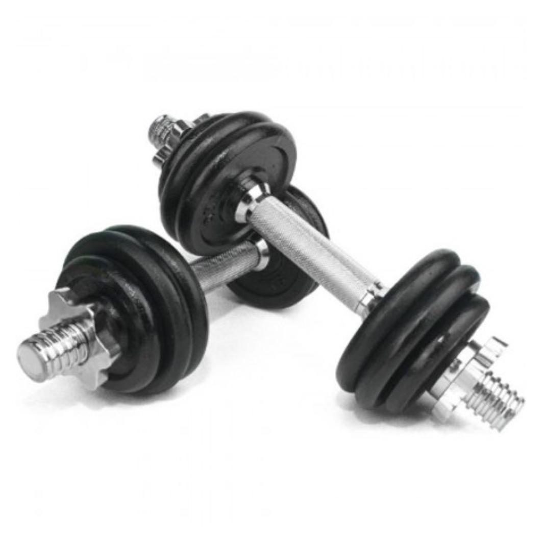 Mancuernas Pesas de Disco 15kg Total 7,5kg+7,5kg Fitness Musculación Gimnasio Pesos Metal