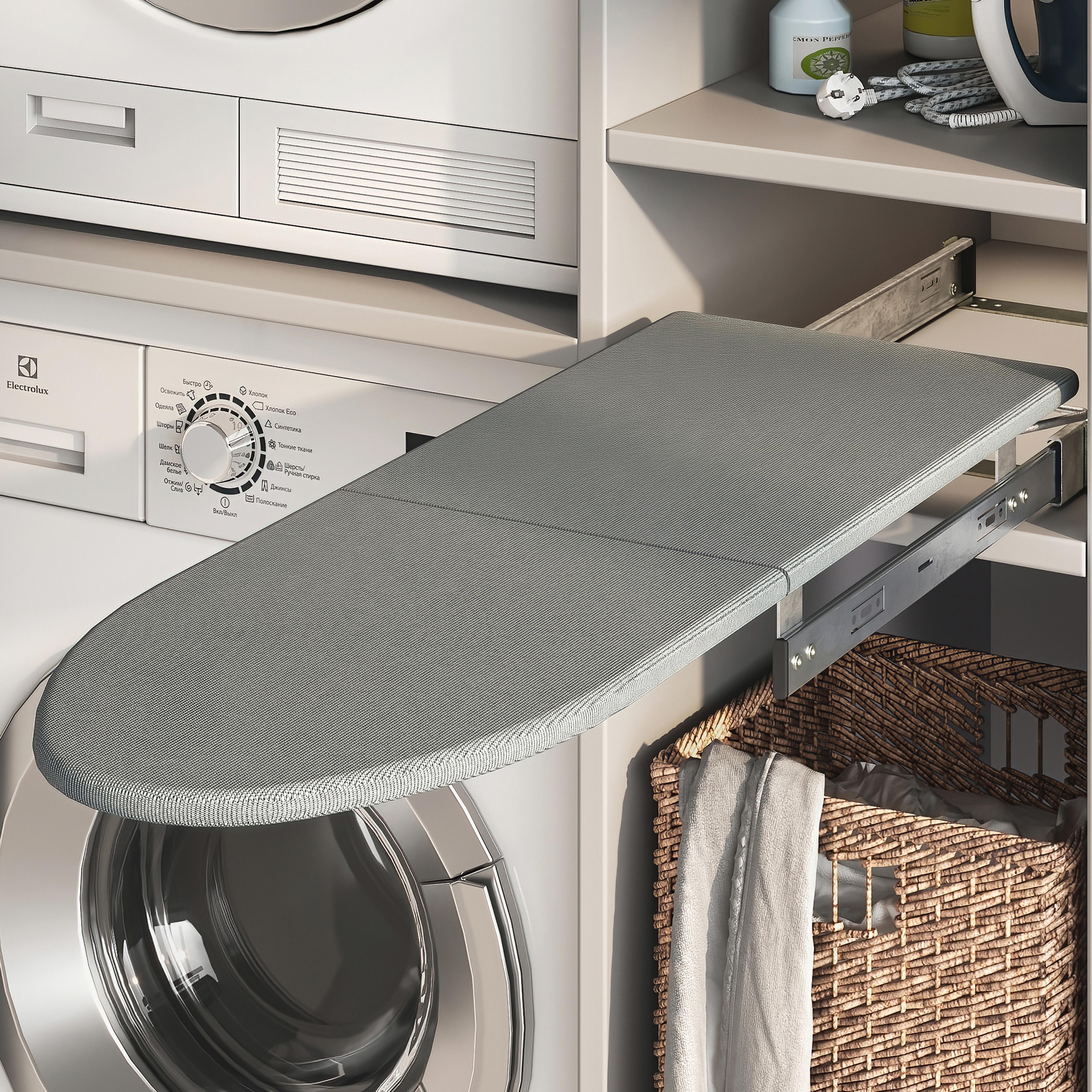 Tabla de planchar plegable y extraíble para mueble iron 2, acero y madera