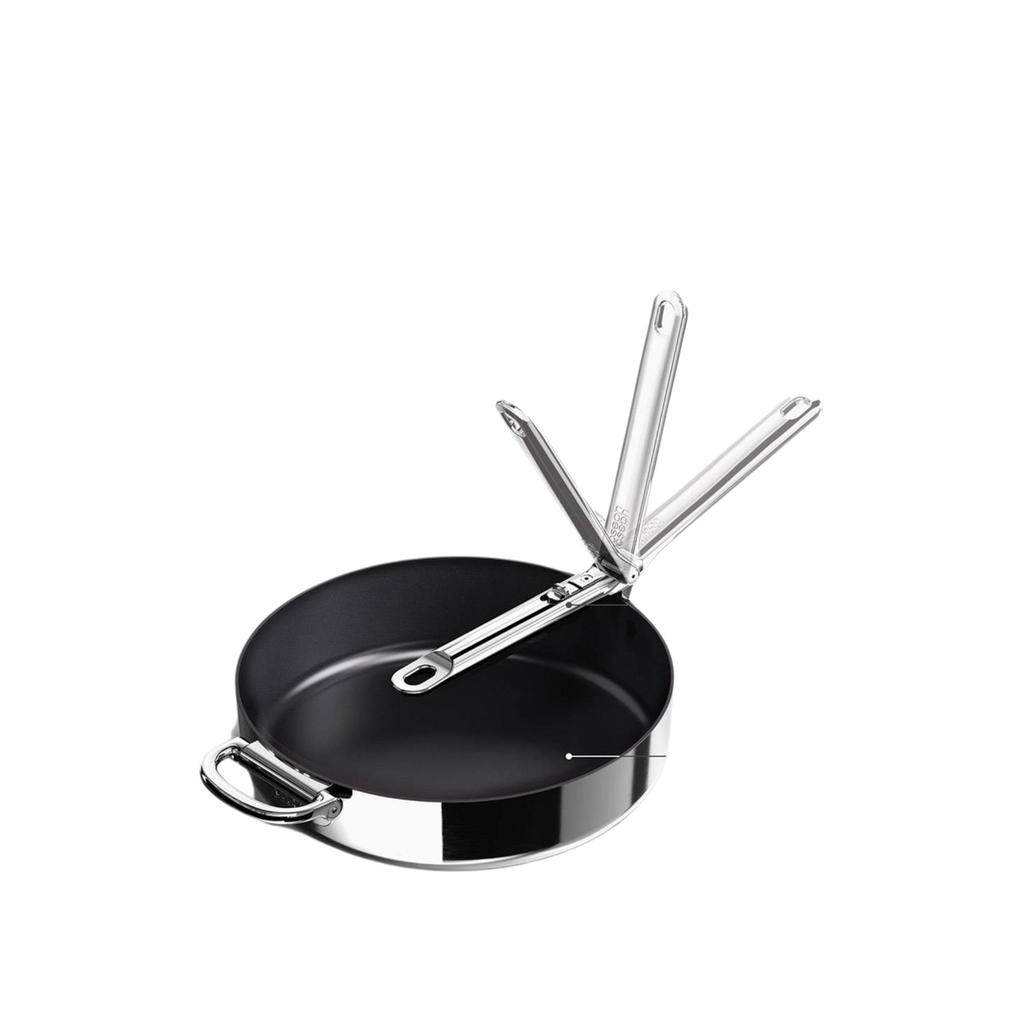 Sartén Joseph Joseph Space Steel 28 cm Acero Inoxidable, Mango Plegable, Antiadherente, Inducción