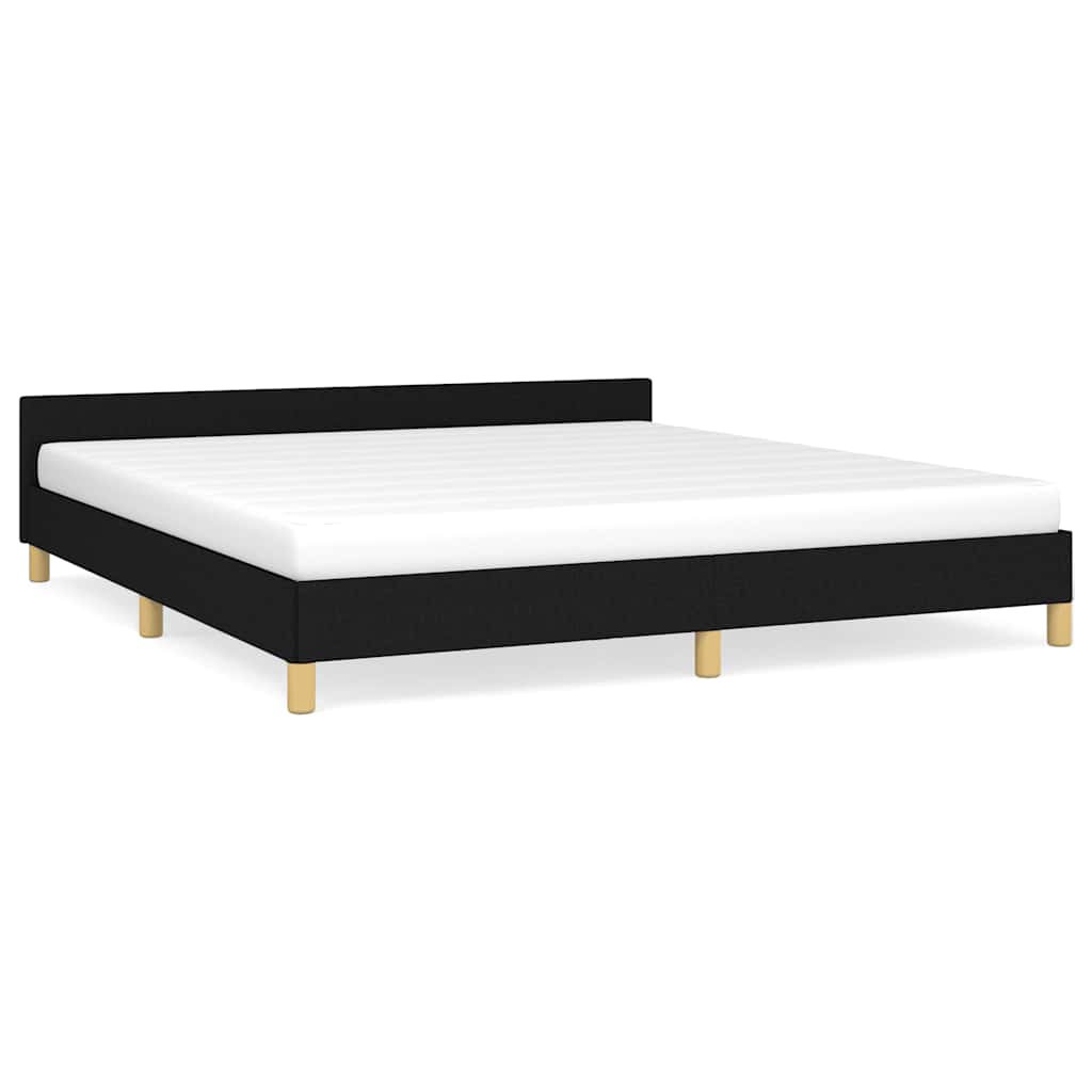 vidaXL Cama sin colchón tela negro 180x200 cm