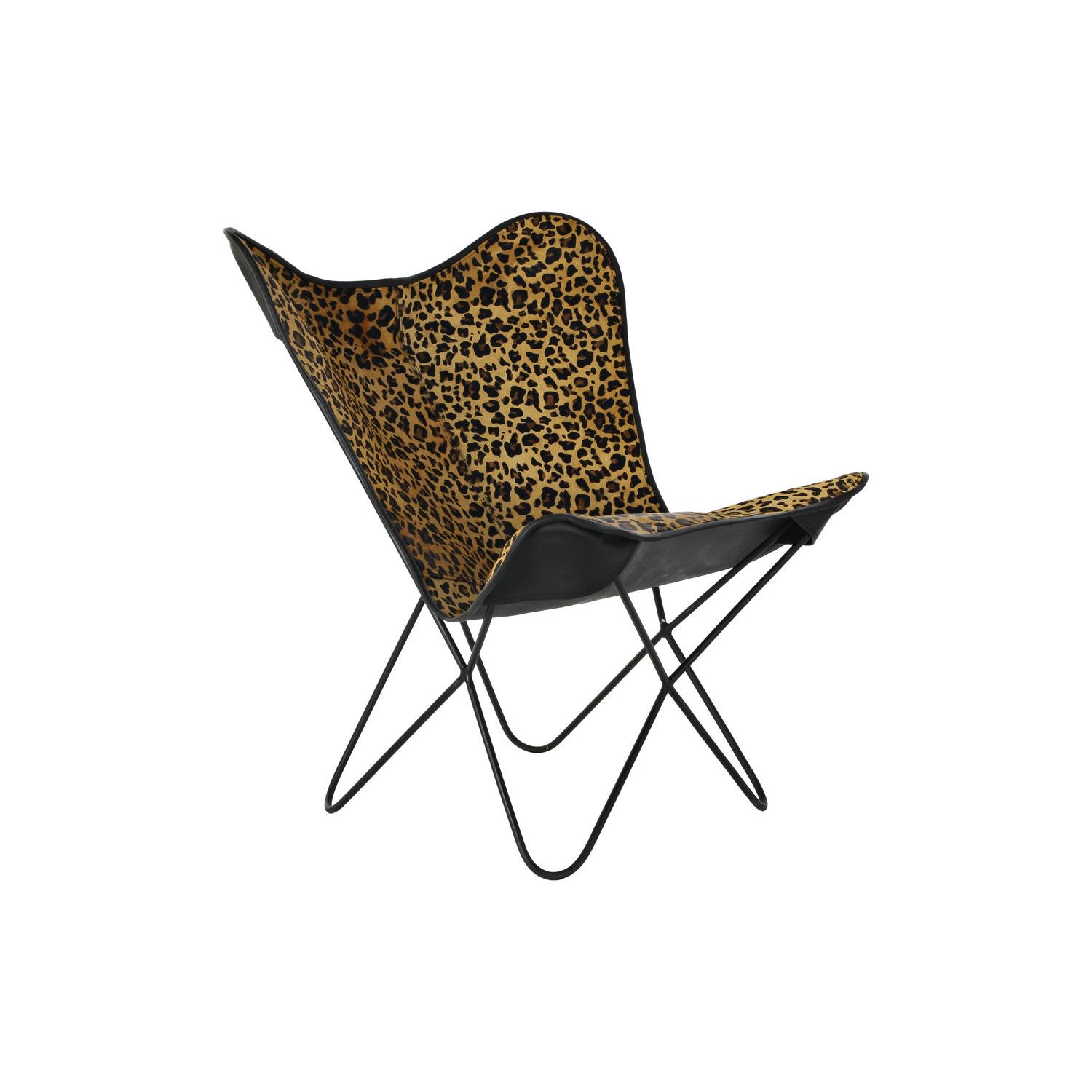 SILLA METAL PIEL 73X70X93 LEOPARDO NEGRO FIJALO MB185301