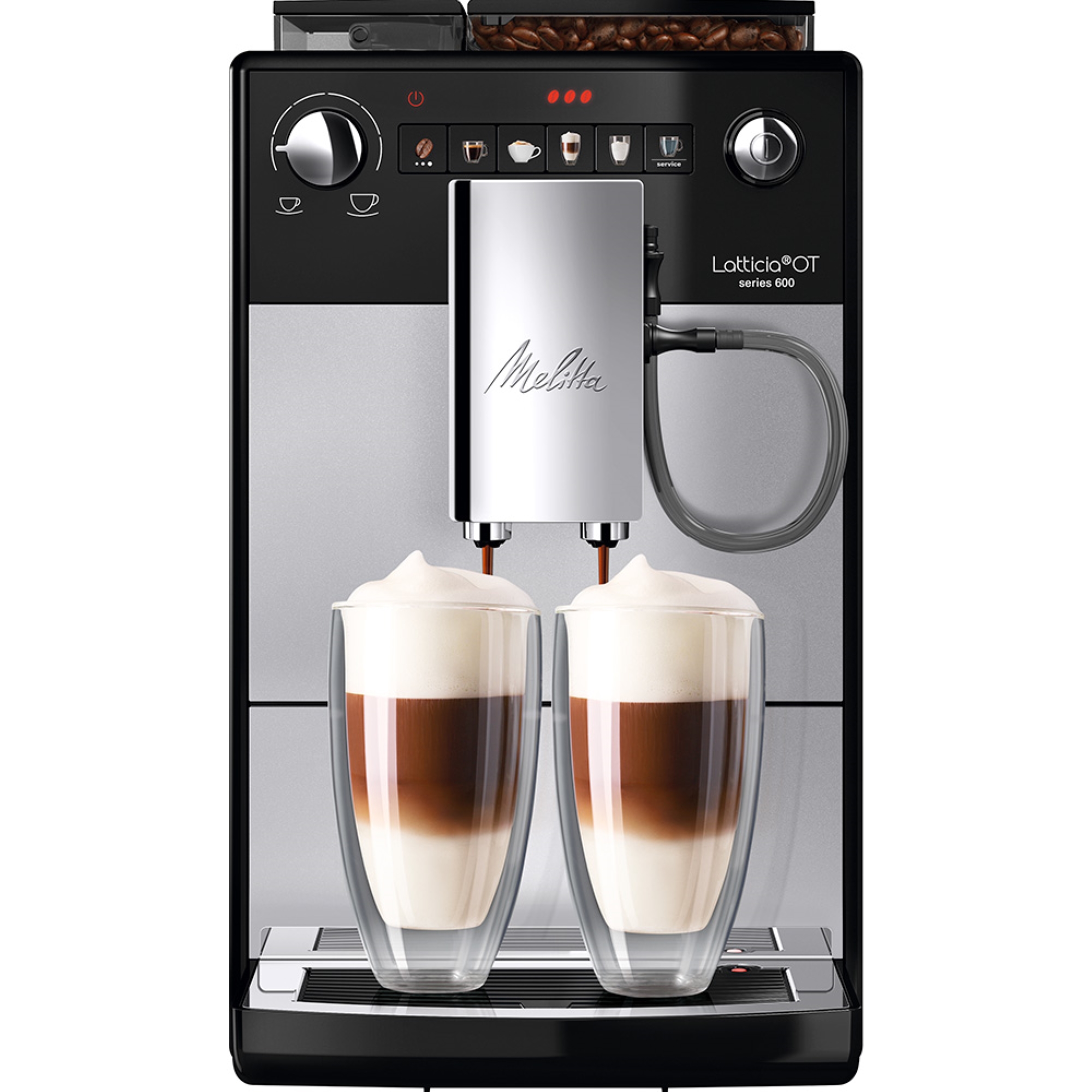 Melitta Cafetera Superautomática Melitta Latticia OT F300-101 Doble Espumado Depósitos XL