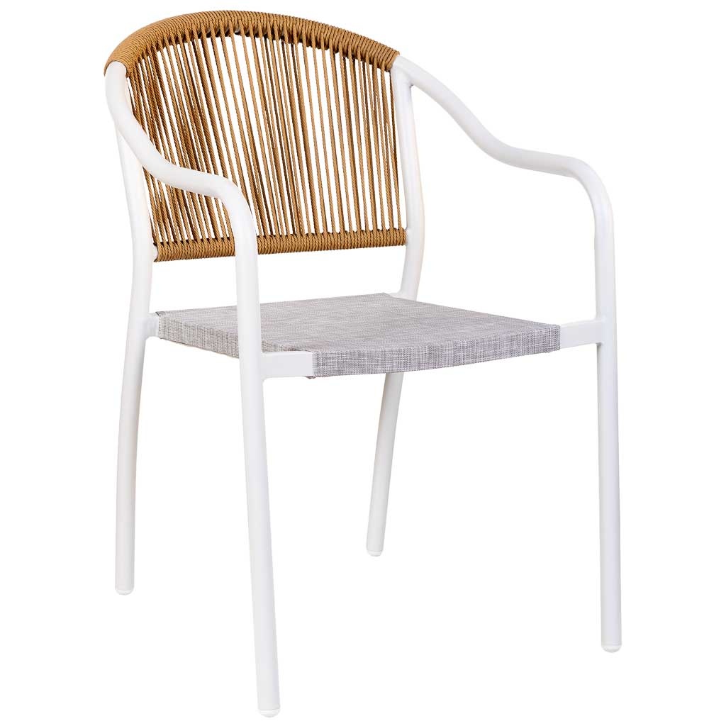 Wonderlust Deco - Silla de ratan sintético blanco57x63x80 Blanco 57x63x80h cm