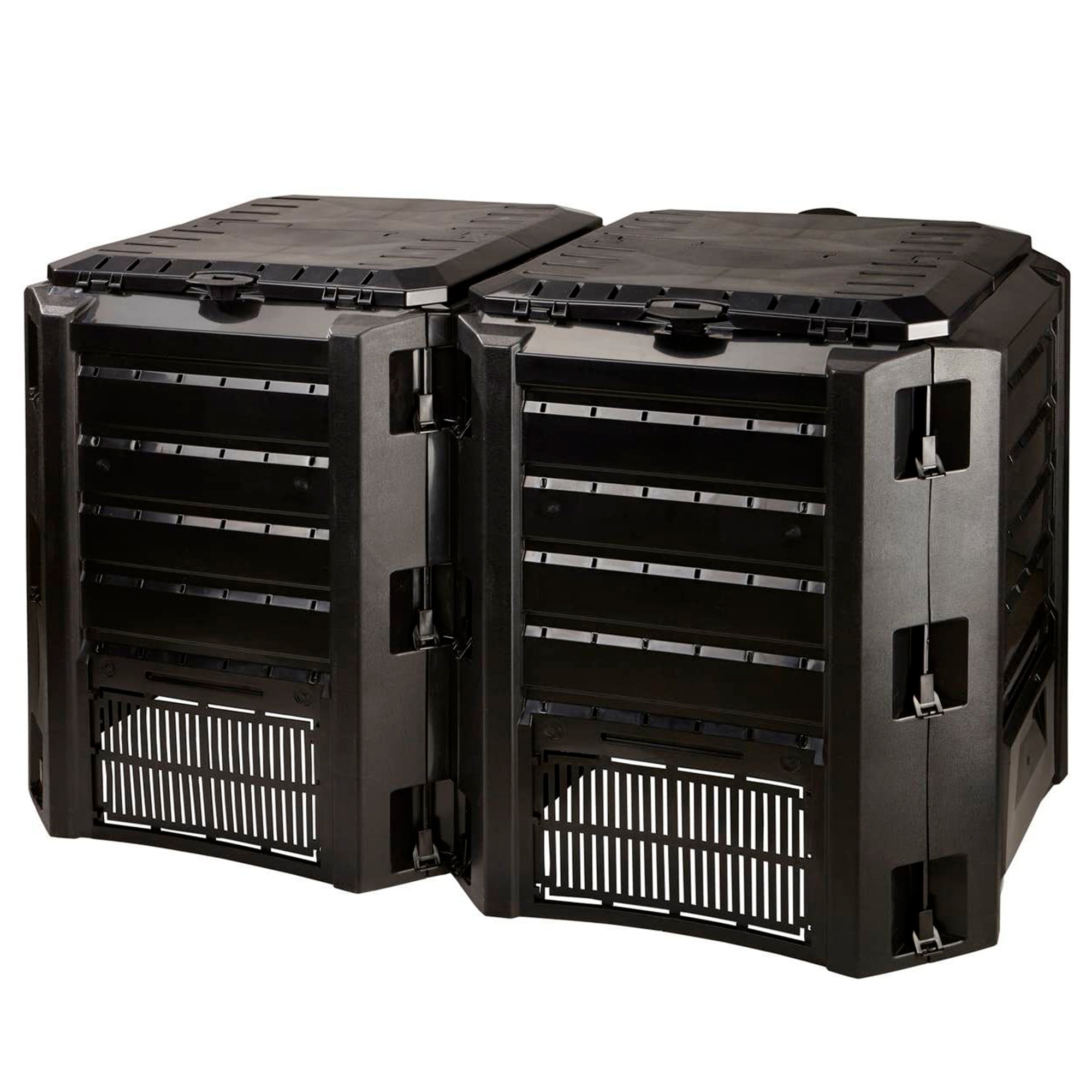 Compostador 800 L Prosperplast Compogreen Module de plástico en color Negro, 82,6 (alto) x 135 (ancho) x 71,9 (profundo) cms