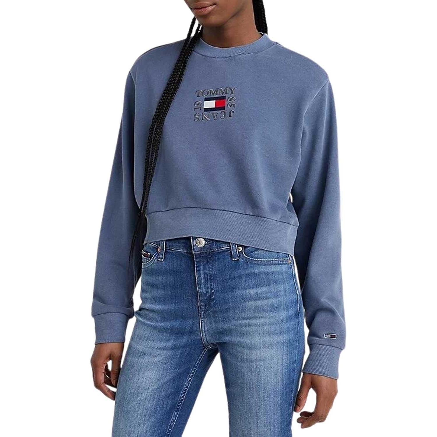 Tommy Jeans - Sudadera Tommy Jeans Crop Timeless Marino Mujer