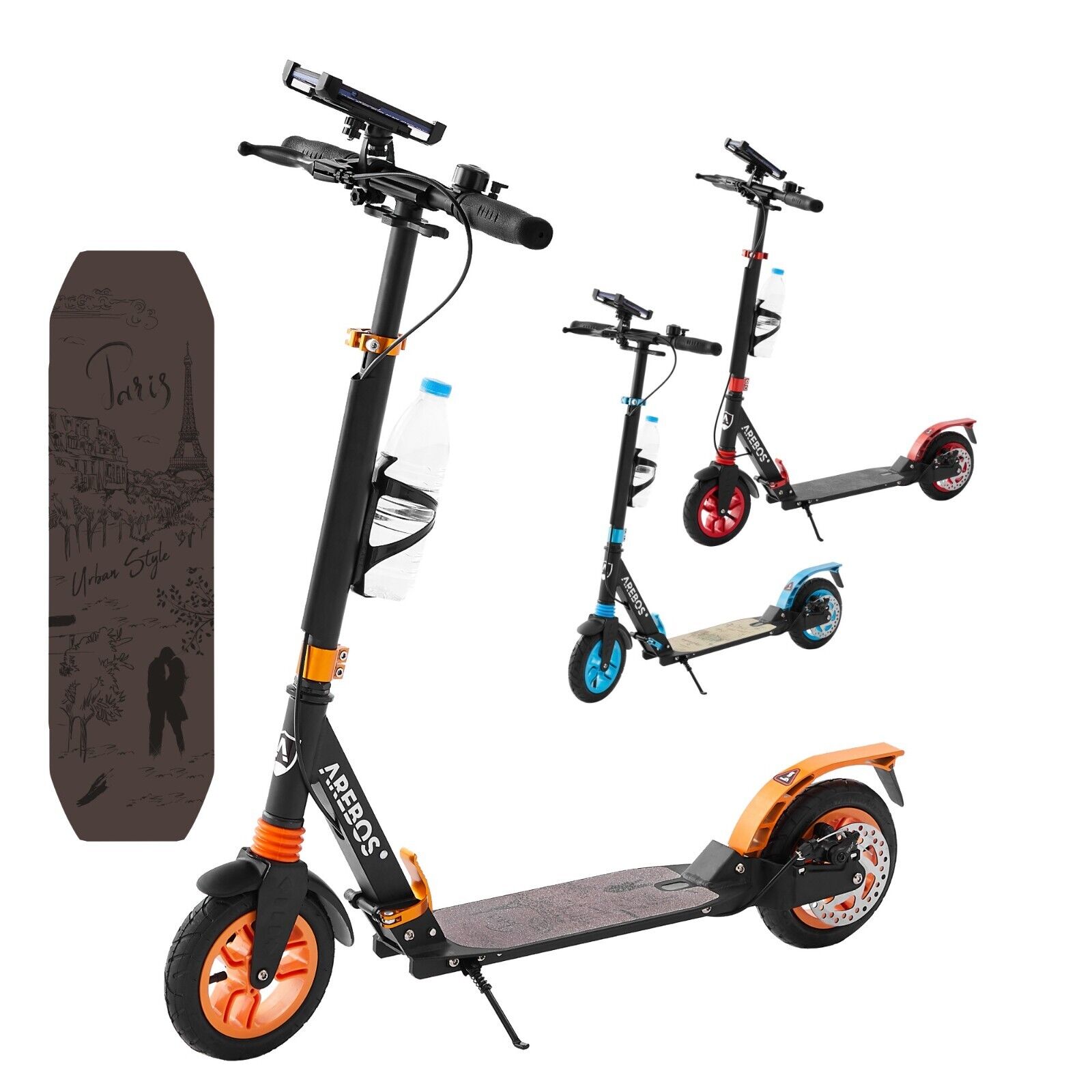 Patinete para adultos/adolescentes/niños, patinete de ruedas grandes de 200  mm, fácil de p