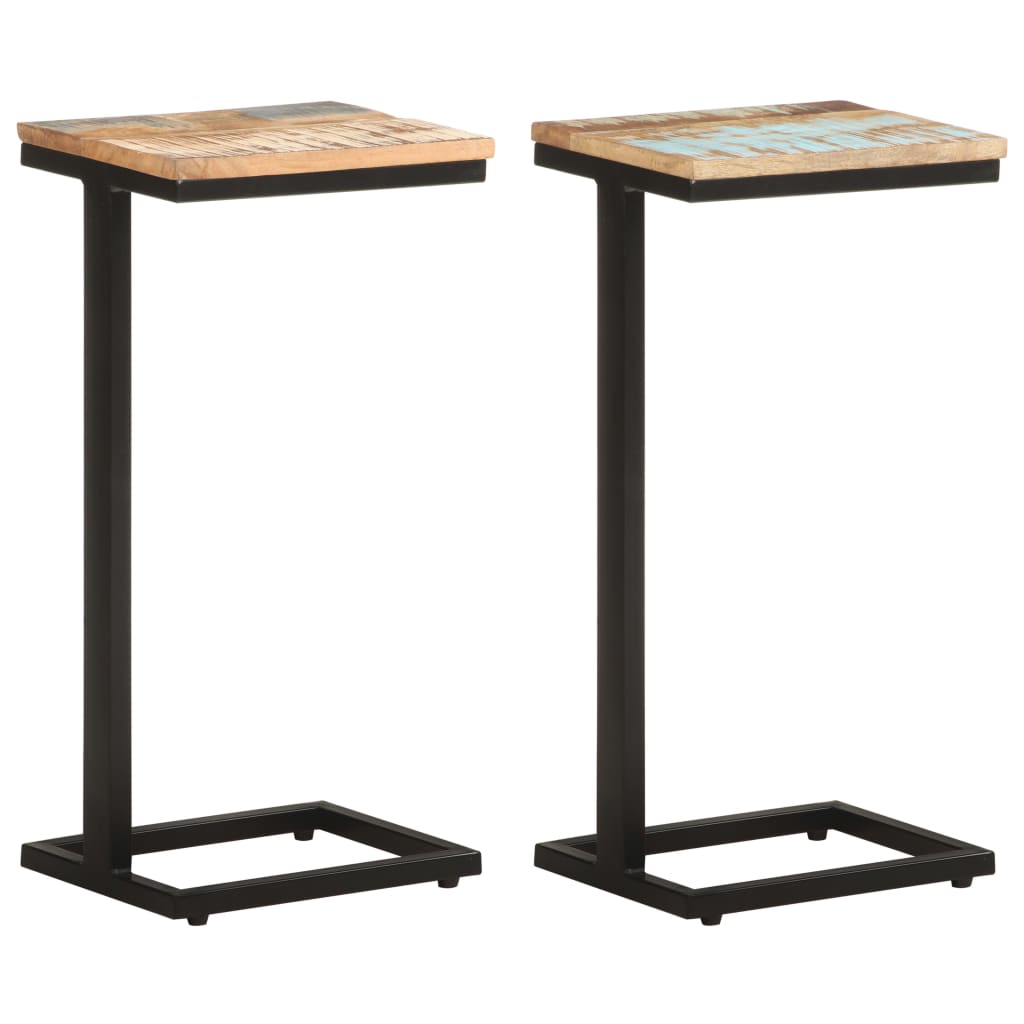 Vidaxl Mesitas Auxiliares Madera Mango Rugosa/reciclada
