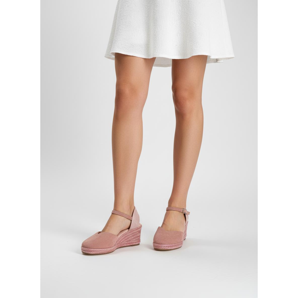 Calzados soraia, Alpargatas de Cuña con Plataforma para Mujer - Sandalias de Esparto con Tira al Tobillo, Punta Cerrada y Acabado en Gamuza Sintética - Calzado Cómodo de Verano Estilo Boho Chic
