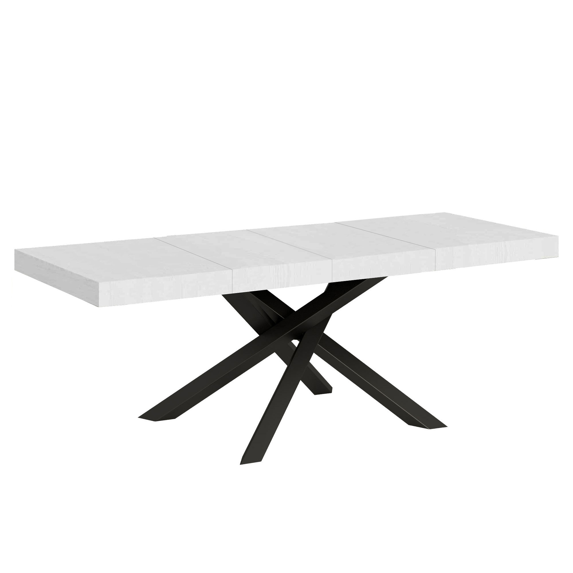 Mesa extensible 90x160/264 cm Volantis Premium Estructura Fresno Blanco Antracita - Itamoby