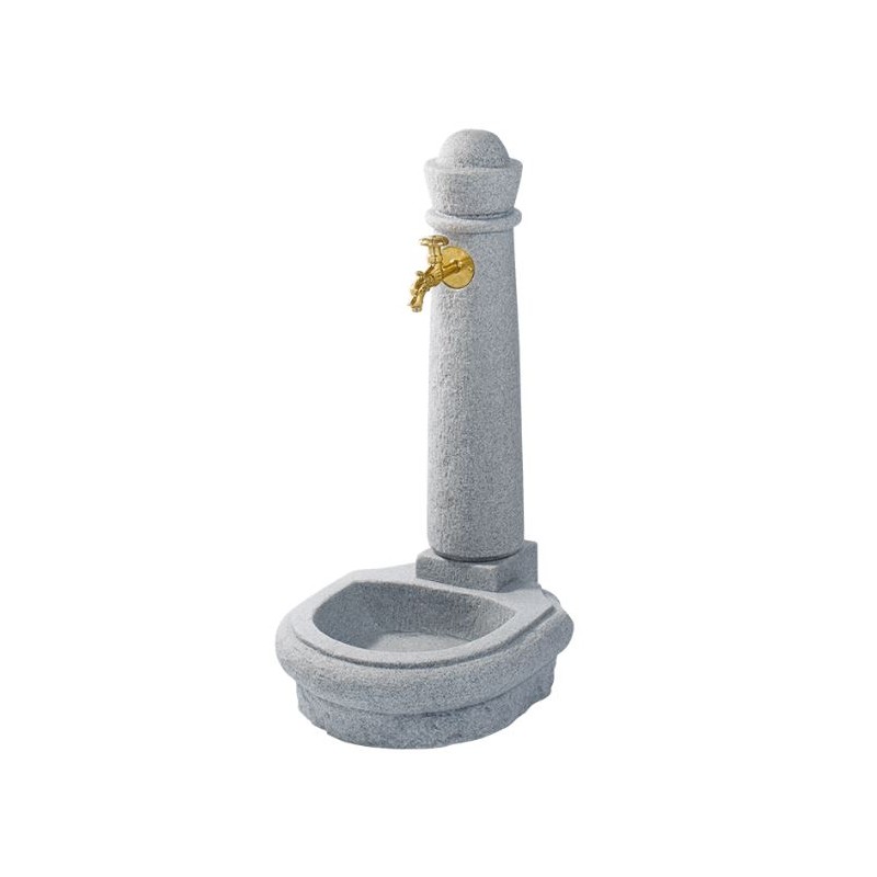GRAF Fuente de Jardin Decorativa Imitación Piedra Gris Natural 90x44x52 cm | Fuente de Agua para Decoración Exterior