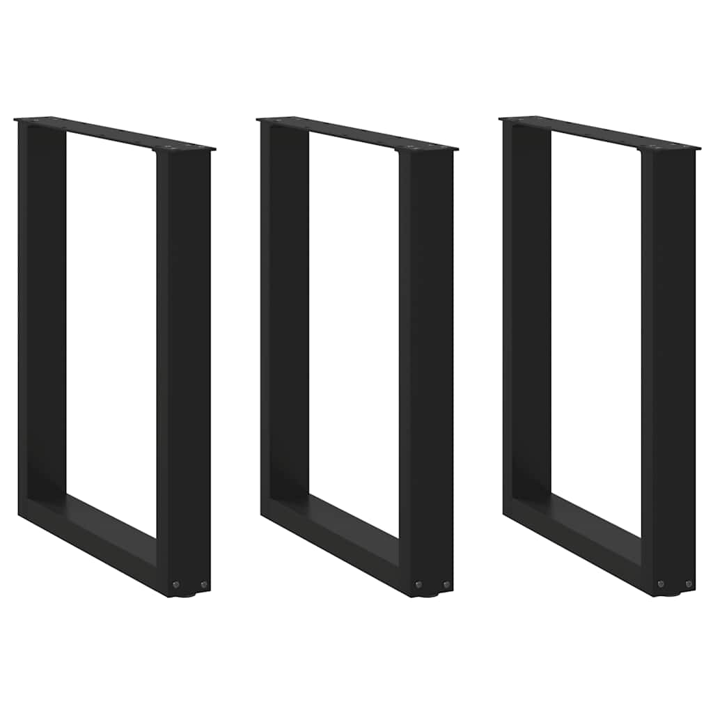vidaXL Patas para mesa de comedor en forma de U (3 unidades) 70 x (72-73) cm, acero