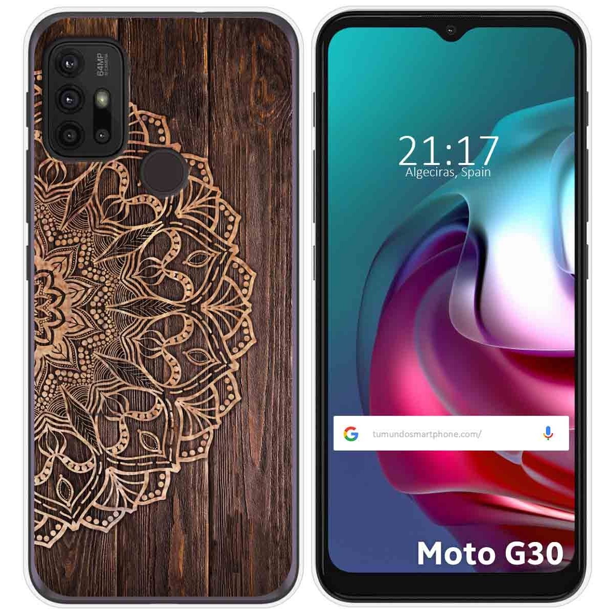 Funda Gel Tpu para Motorola Moto G10 / G20 / G30 diseño Madera 06 Dibujos