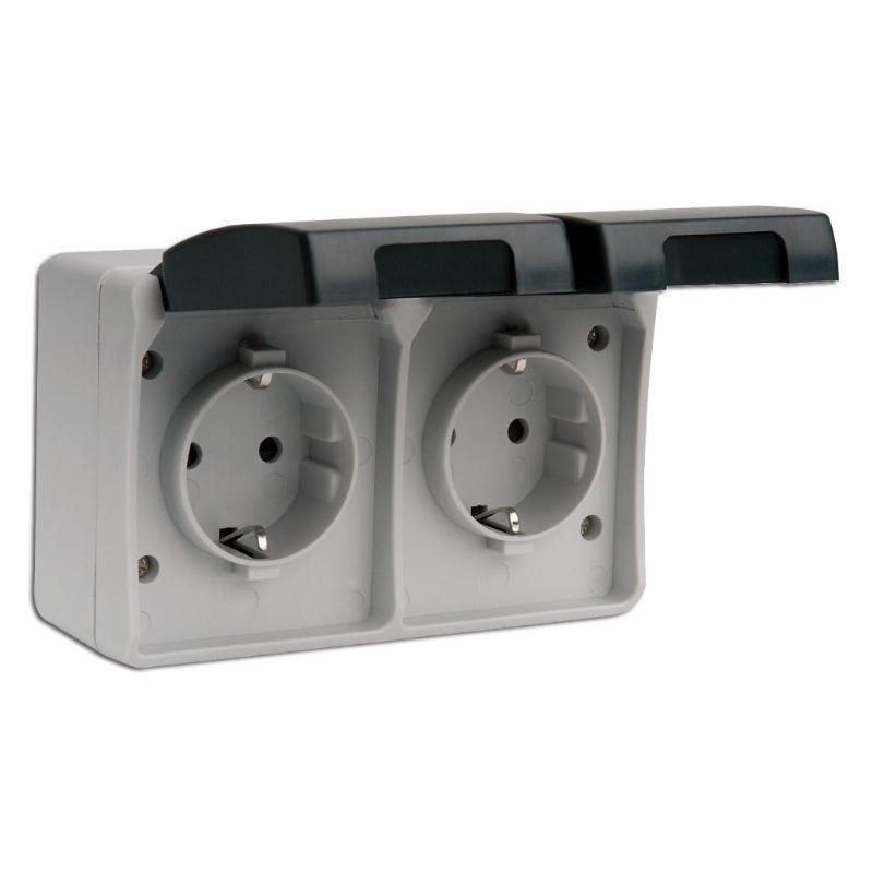Simon estanca superf.dos base enchufe+tapa 10-16a 250v ms535401