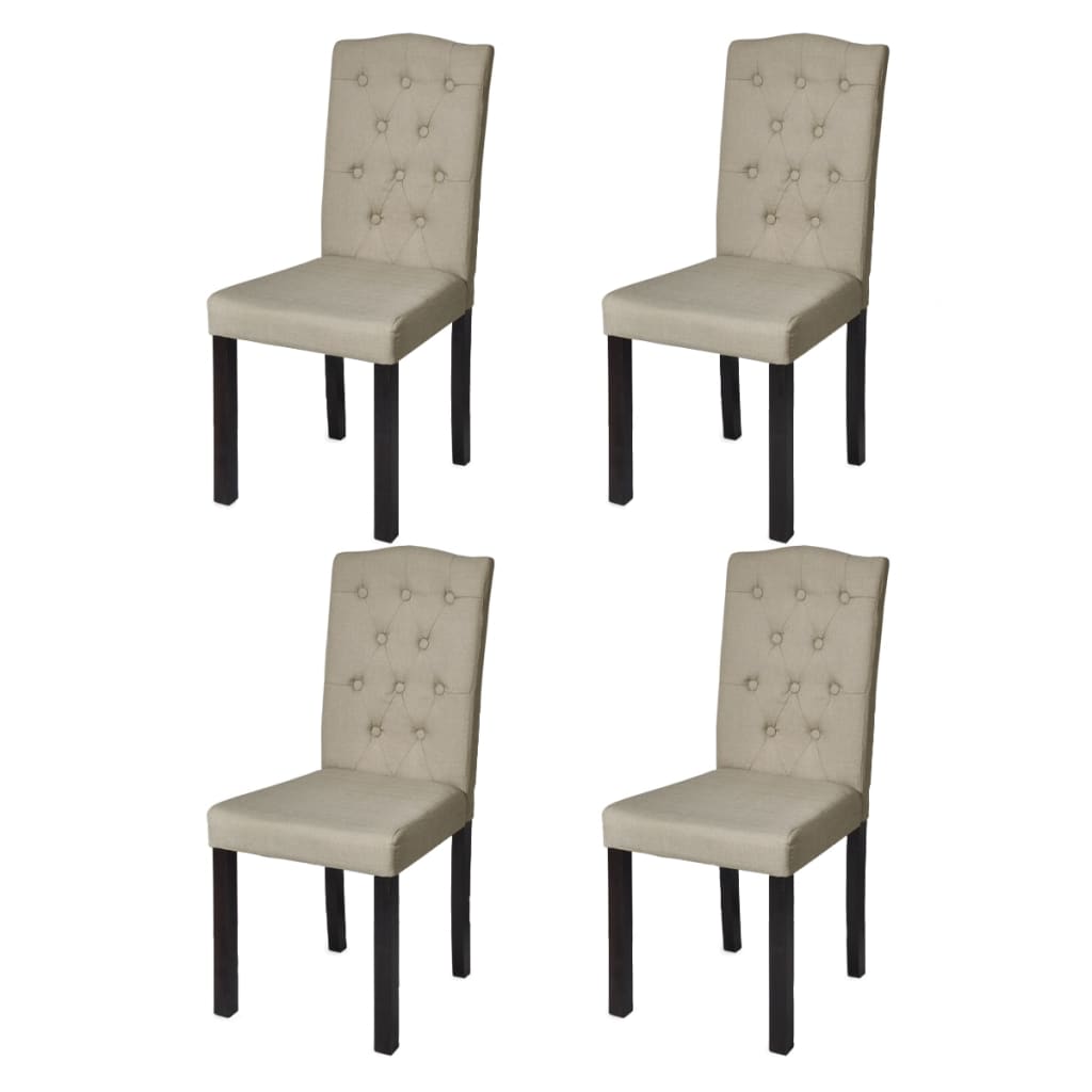 vidaXL Sillas de comedor 4 unidades tela color camel