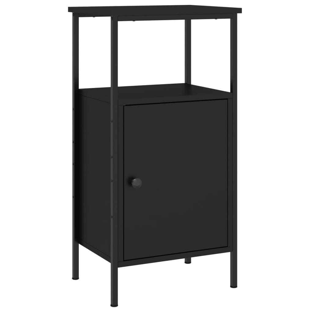 Vidaxl Mesita de Noche Madera de Ingeniería 41x31x80 Cm Negro