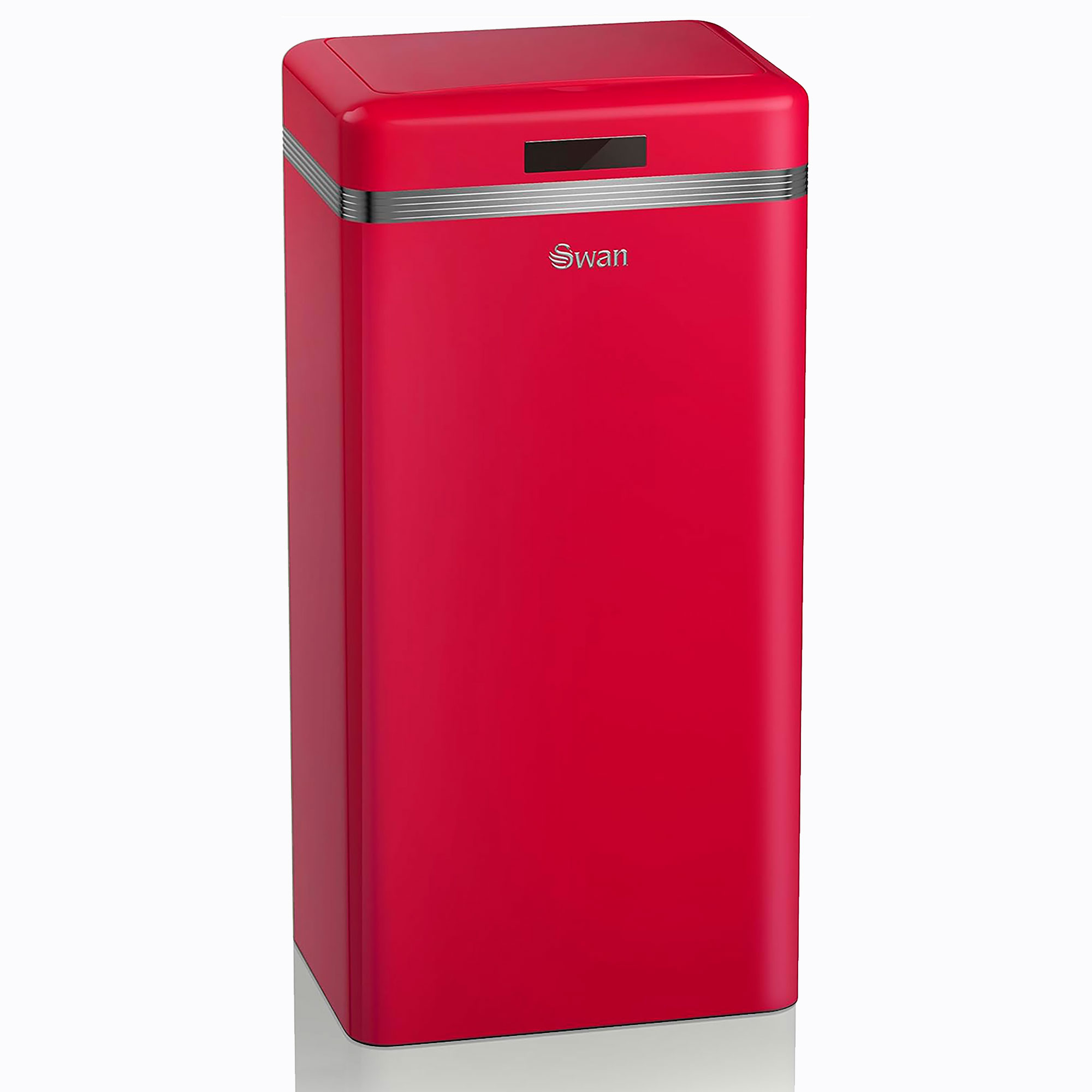 SWAN SWKA4500RNEU Cubo de Basura Cocina Automático, Sensor de Movimiento, 45L, Metálico, Papelera Reciclaje, , Rojo