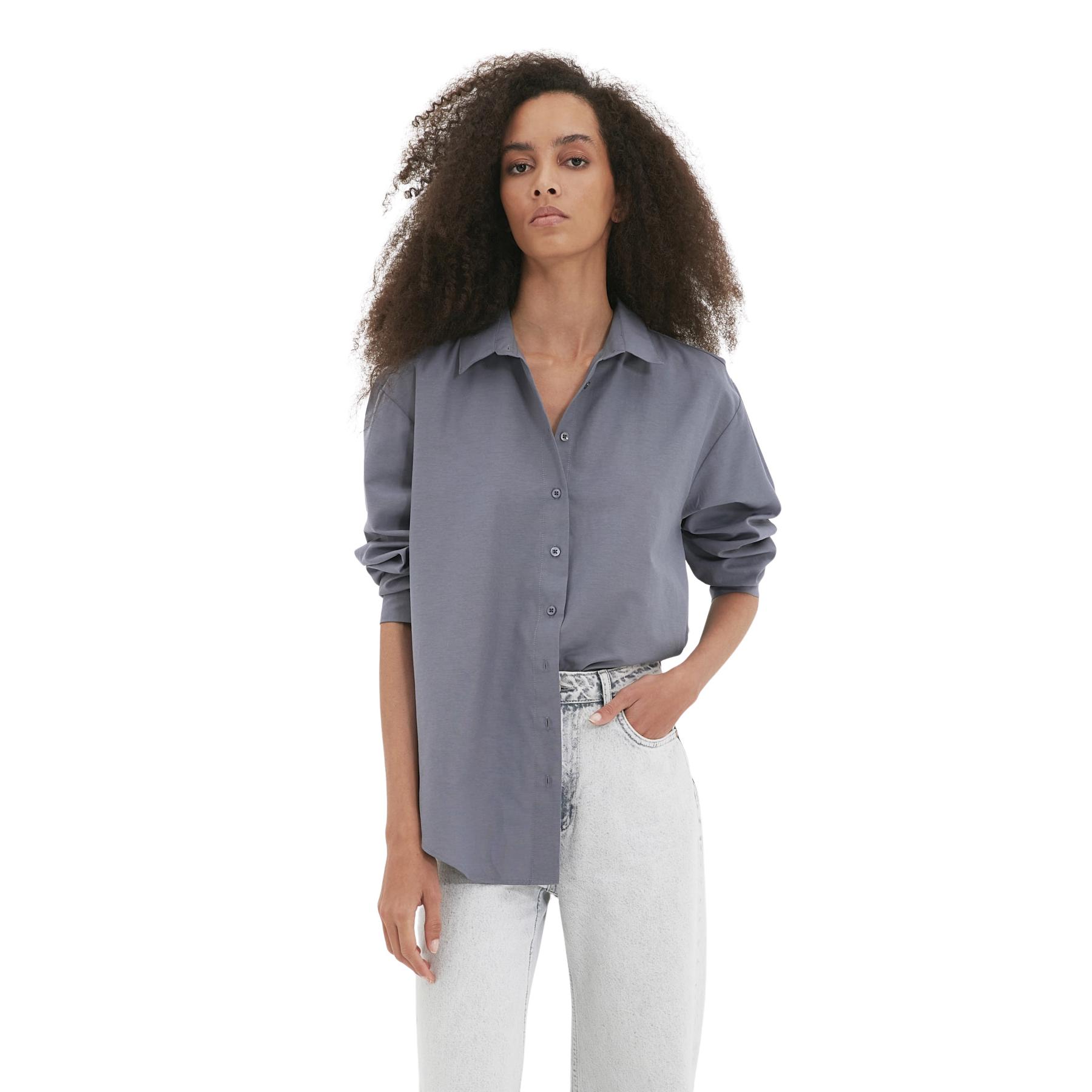 Trendyol Mujer Antracita Camisa De - Estilo Moderno - S/36 Talla 40