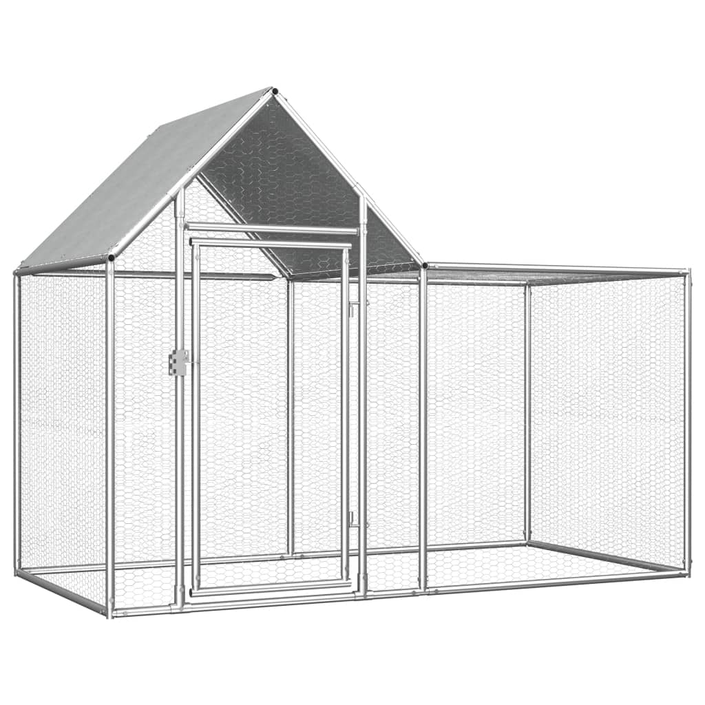 vidaXL Gallinero Metálico Acero Galvanizado Jaula Gallinas Conejos Dimensiones 2 x 1 x 1.5 m,  3 x 1 x 1.5 m,  5 x 1 x 1.5 m y mas