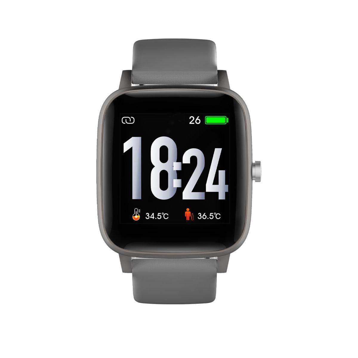 Smarts By Radiant Reloj Inteligente Queensboro 35mm Ipgun Sili Grey 41,00 Mm Pulsera De Acero, Silicona Gris Con Cierre De Hebilla Normal Control De Ritmo Cardiaco, Sueño Y Modos Deportivos Compatible Con Android, Ios