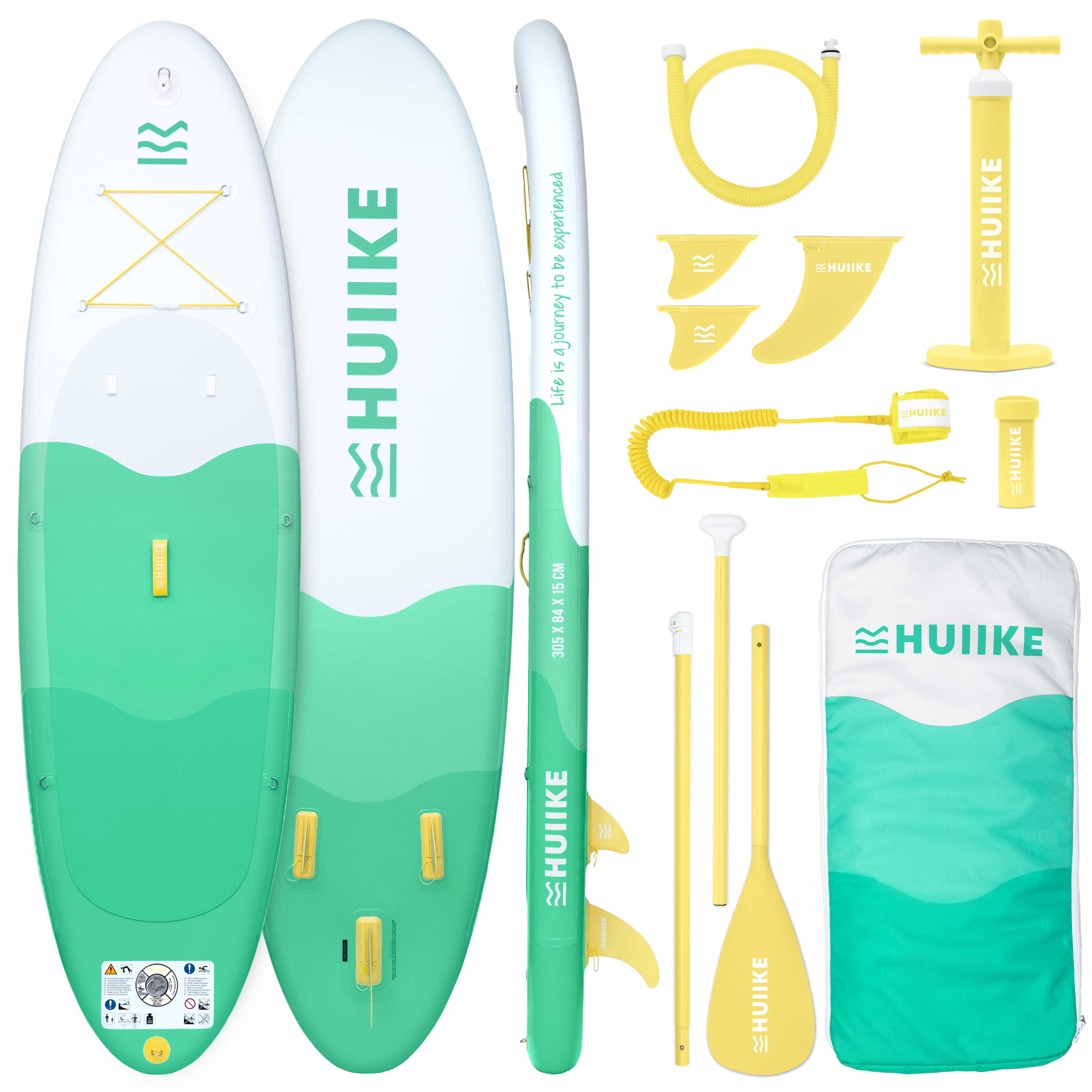Tabla Paddle Surf Hinchable con Accesorios Premium - HUIIKE | Tabla Padel Surf Hinchable con Remo de Aluminio Inflador Leash | PadelSurf Stand Up Paddle Board Gran Estabilidad Resistencia | SUP Board