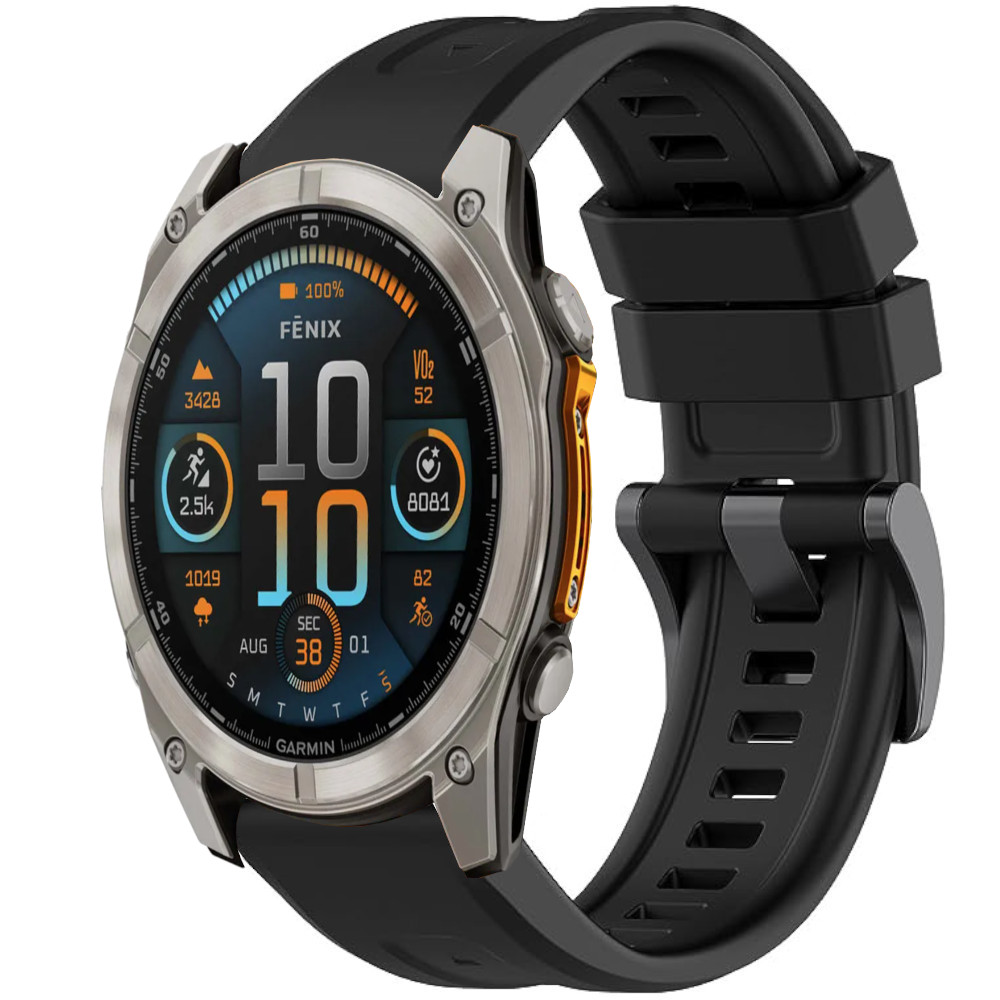 Correa de Silicona para Garmin Fenix 8 - 51mm / Fenix 7X Pro / Fenix 6X Pro / Enduro 3 / Epix 2 Pro 51mm, Banda Básica Conectores Quickfit 26mm