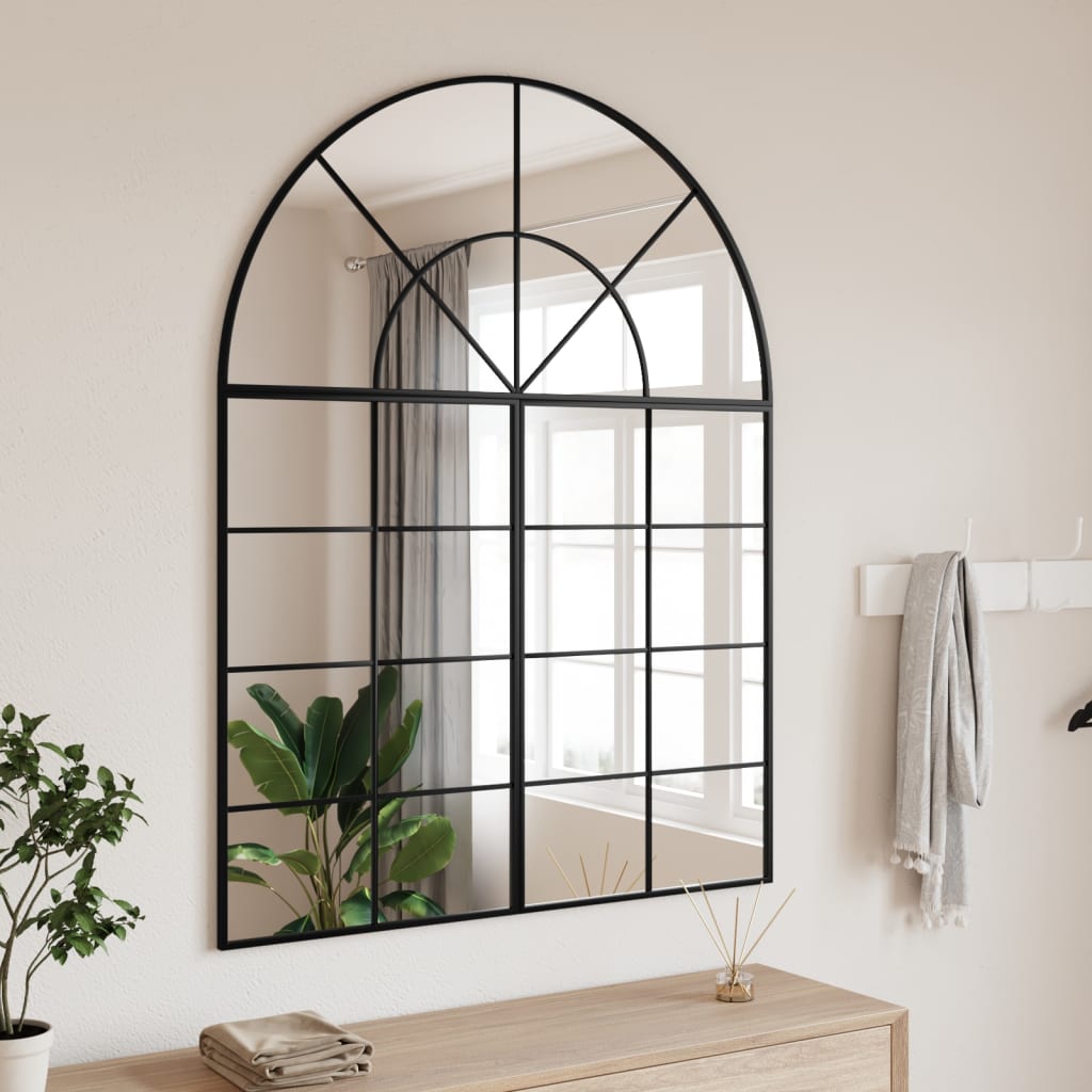 vidaXL Espejo de Pared Arco Decoración de Pared para Salón Pasillo Hierro Negro Dimensiones 60 x 70 cm,  60 x 90 cm,  80 x 80 cm y mas