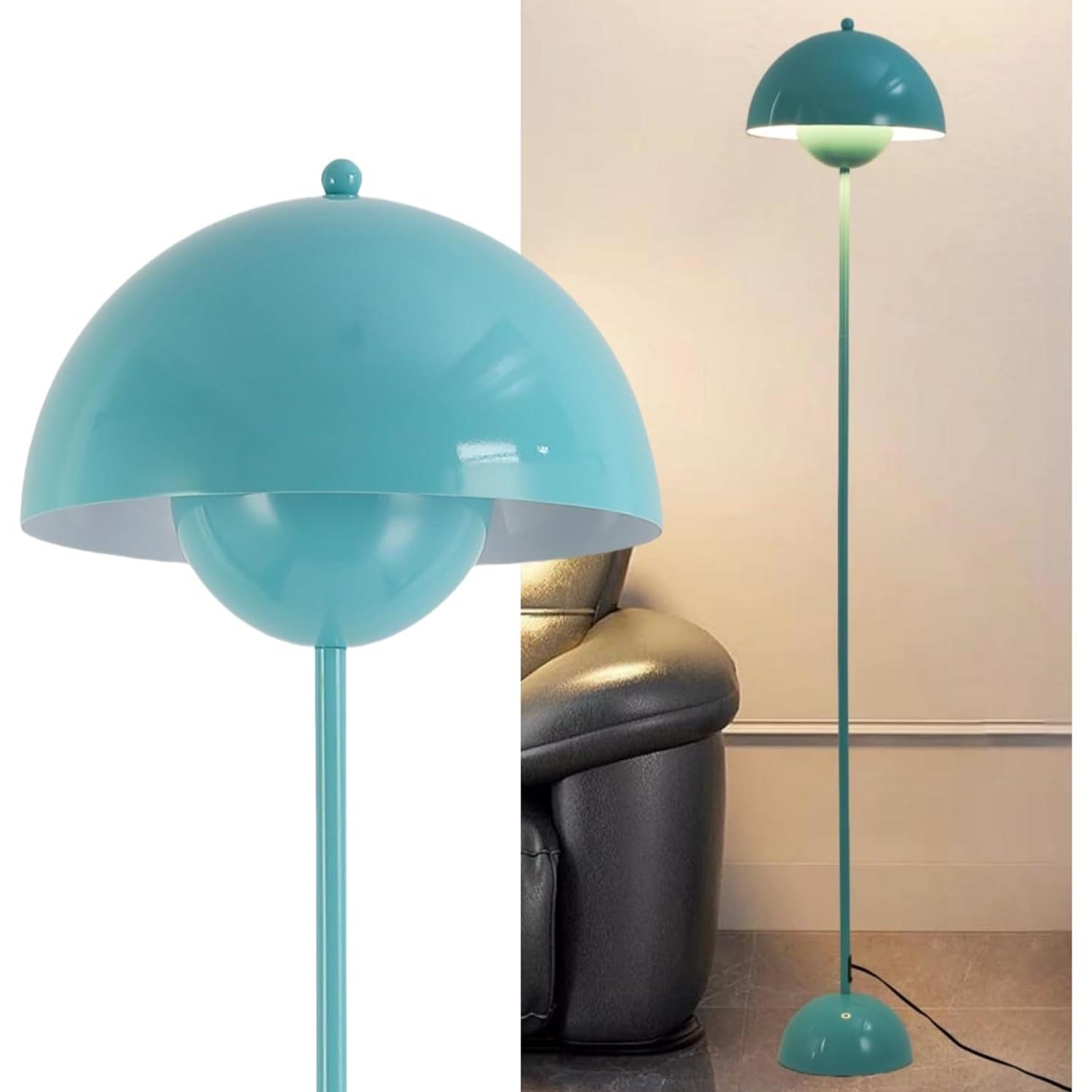 ALPINALUZ Lámpara de Pie de Diseño Nórdico Clásico on Pantalla y base Parabólica Casquillo E27 para Salón Comedor Dormitorio