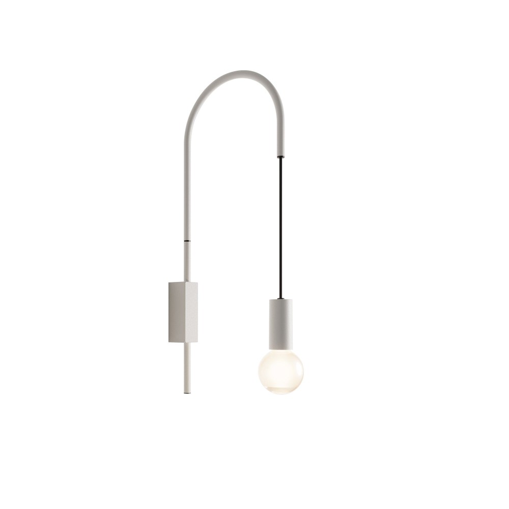 Zafferano - Lámpara de pared Filo, giratoria 200°, metal pintado, bombilla E27 máx. 60 W incluida, altura 61 cm - blanco