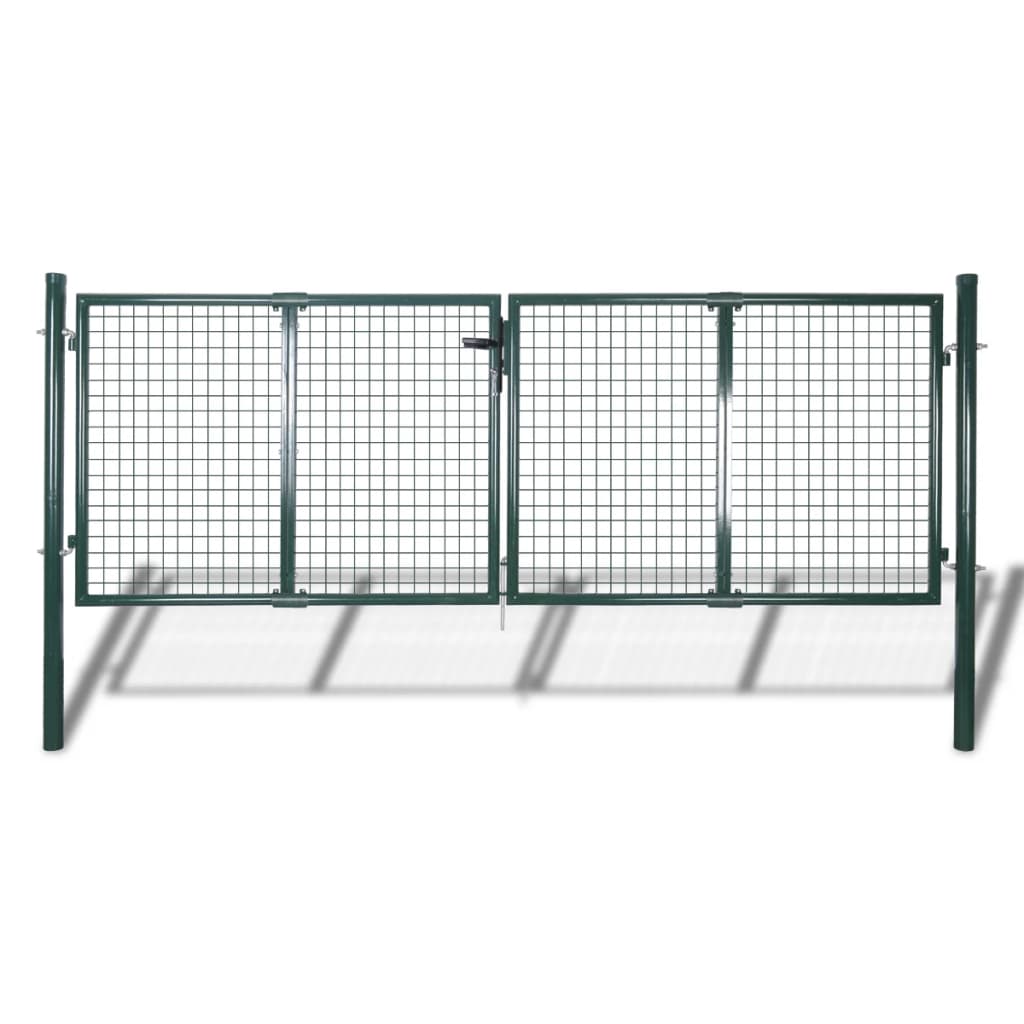 vidaXL Puerta de Malla de Jardín Puerta Cercar Verja Pared Dimensiones 306 x 125 cm, 306 x 150 cm, 306 x 175 cm
